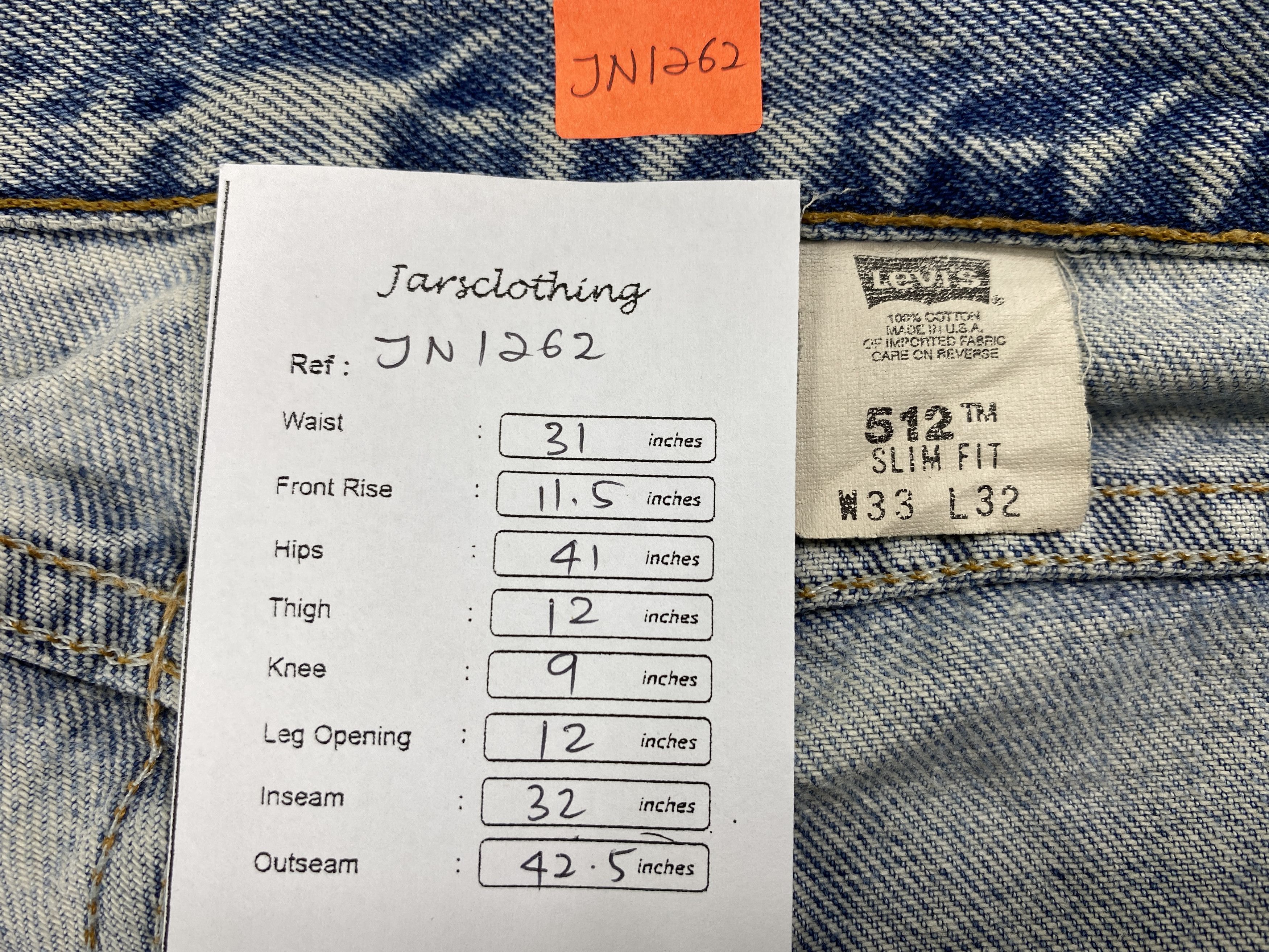 Levi's Light Blue Wash Vintage Levi's 512 Slim 31x32 Denim -JN1262 Size US 31 - 8 Thumbnail