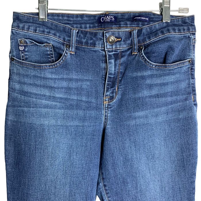Chaps Chaps Mid Rise Crop Kick Denim Jeans 12 Med Wash Stretch Bel Grailed