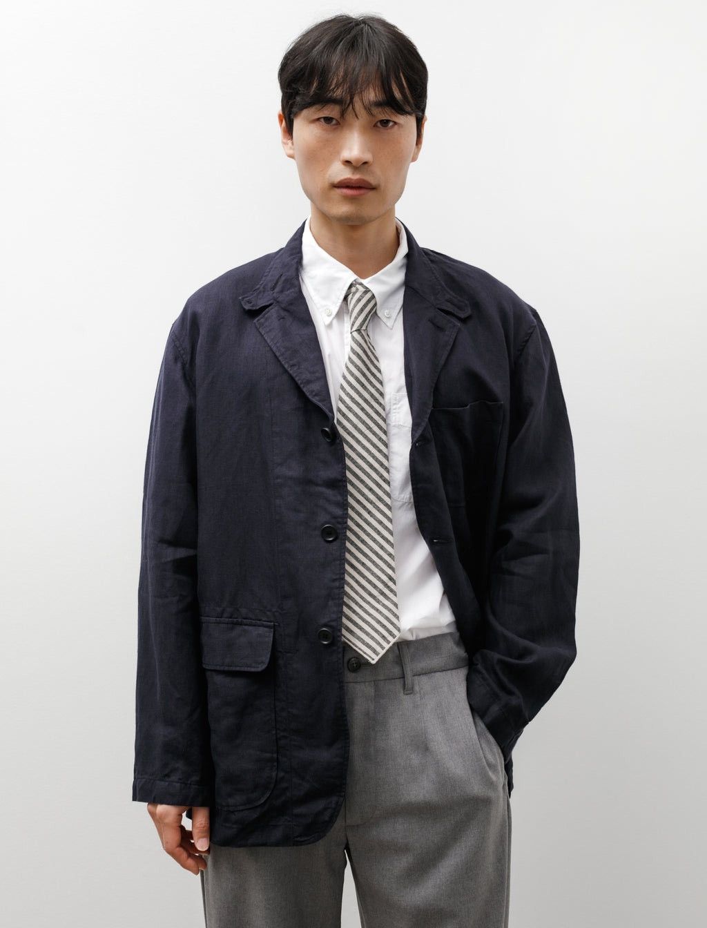 Engineered Garments Engineered Garments Loiter Jacket - Navy Linen