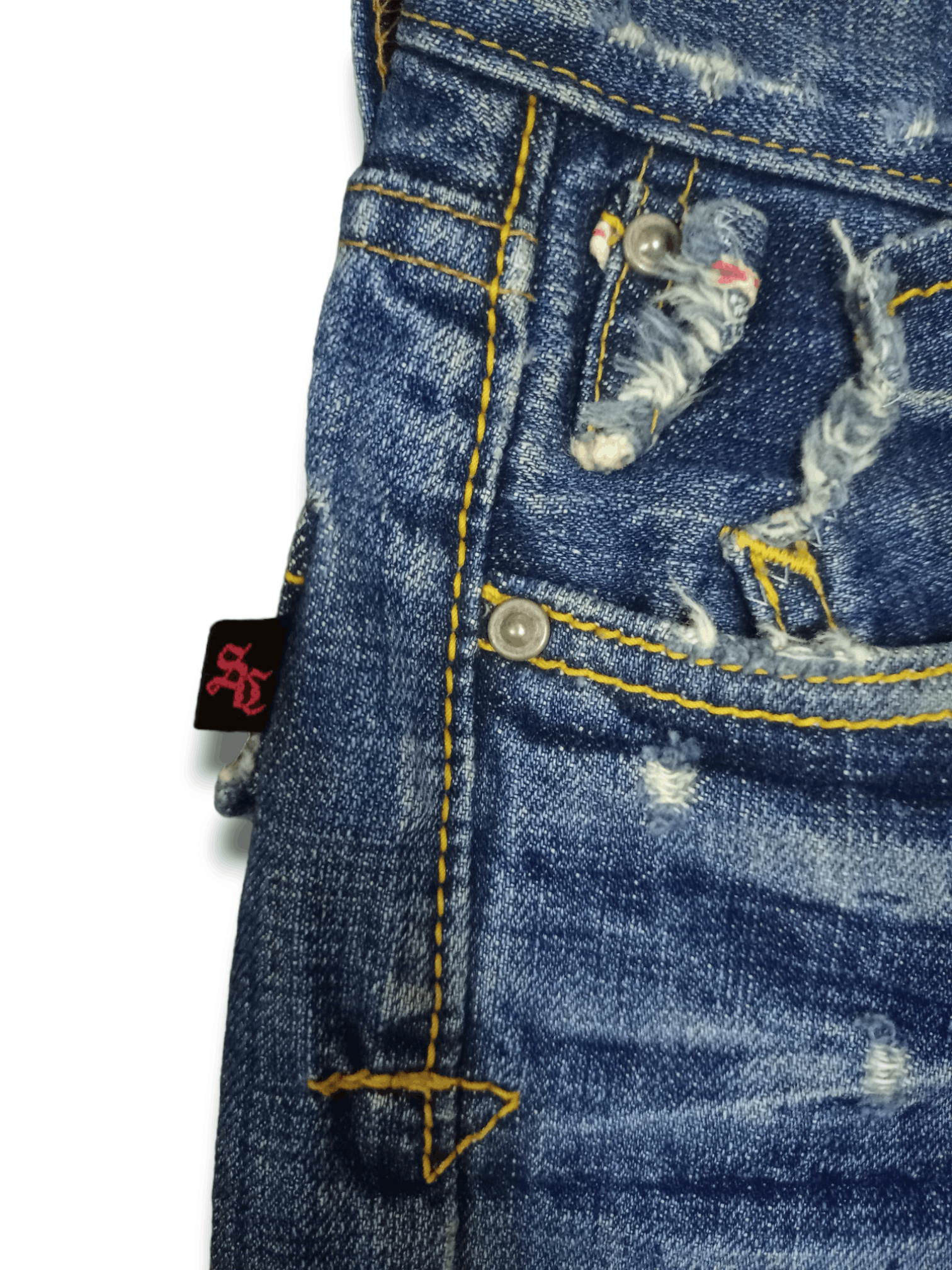 Japanese Brand Vintage Japanese Brand Half Selvedge Blue Wash Flare Jeans Size 30" / US 8 / IT 44 - 6 Thumbnail