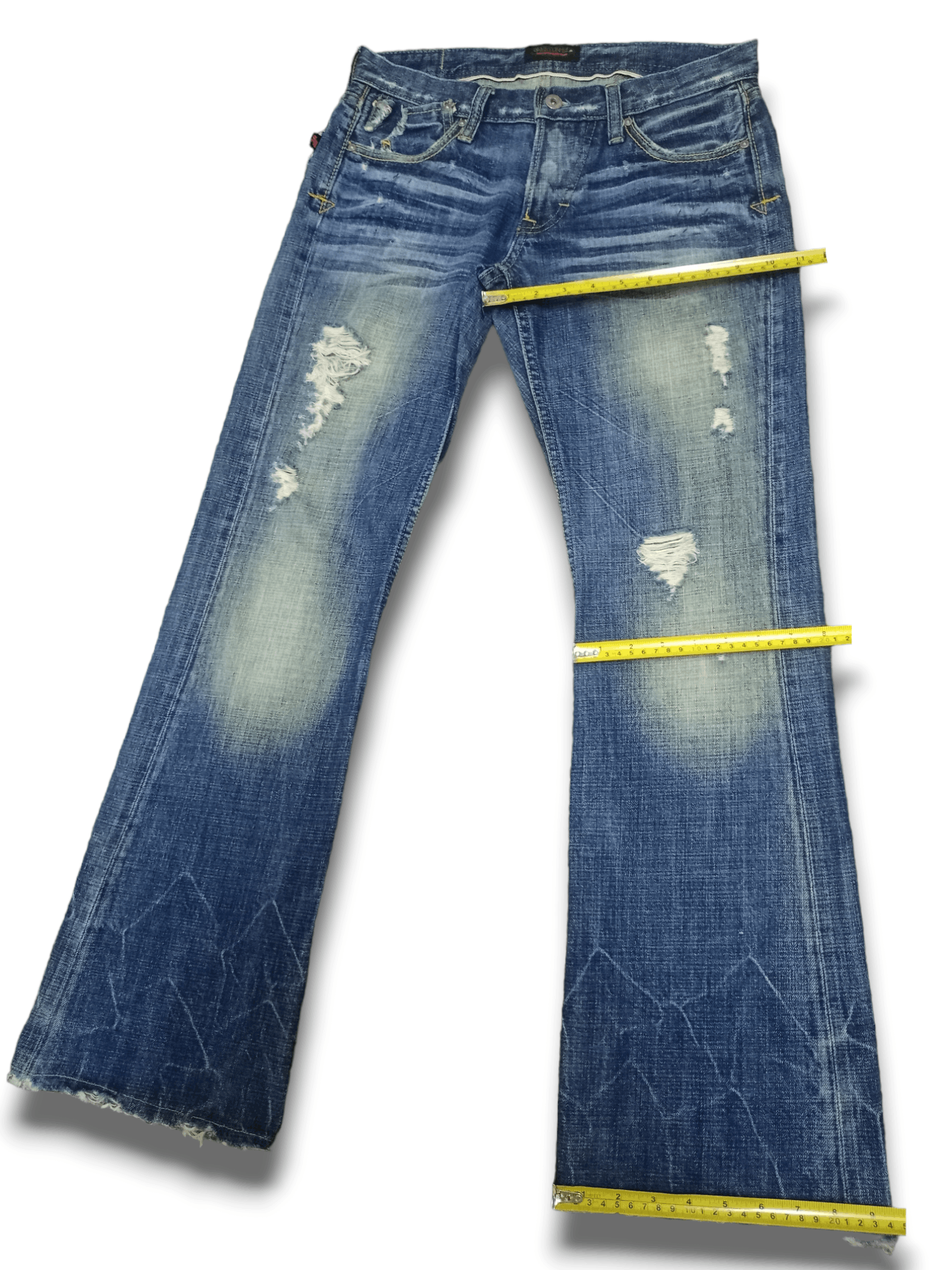 Japanese Brand Vintage Japanese Brand Half Selvedge Blue Wash Flare Jeans Size 30" / US 8 / IT 44 - 13 Thumbnail