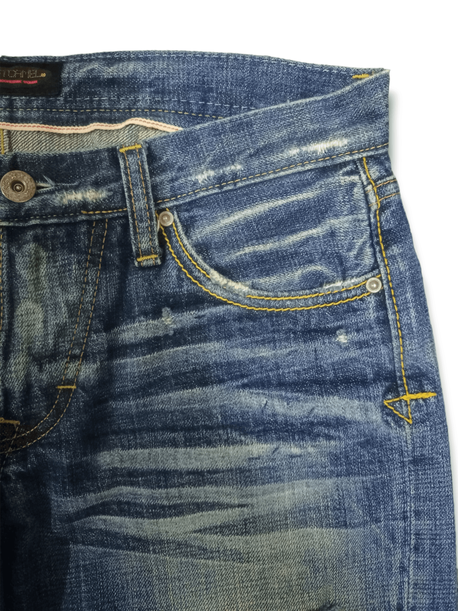 Japanese Brand Vintage Japanese Brand Half Selvedge Blue Wash Flare Jeans Size 30" / US 8 / IT 44 - 5 Thumbnail