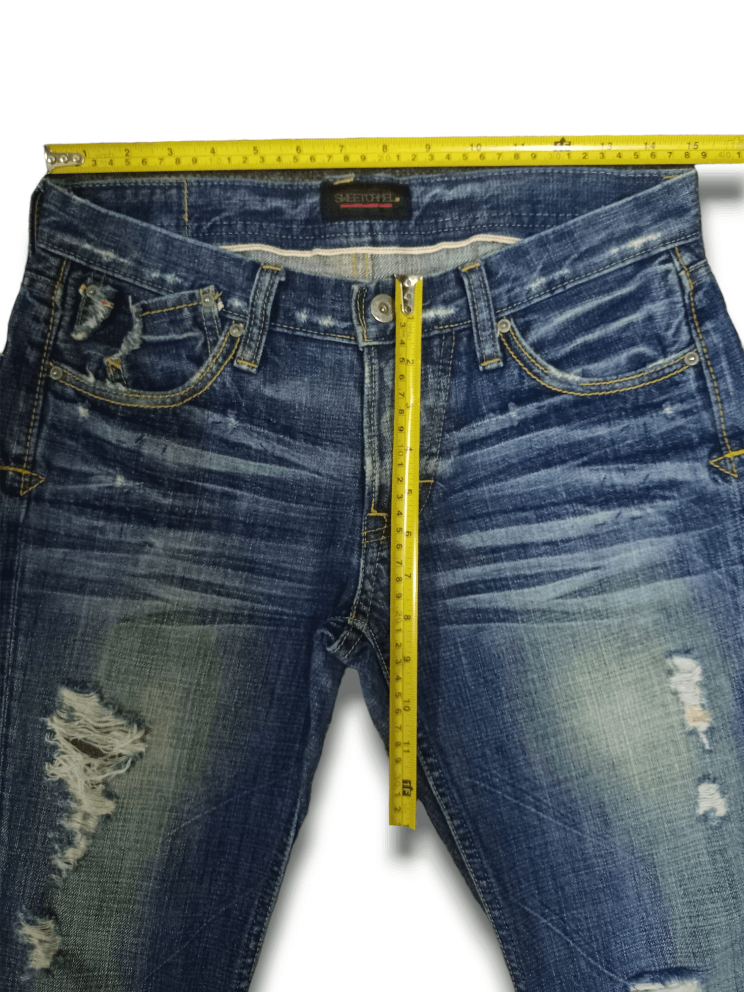 Japanese Brand Vintage Japanese Brand Half Selvedge Blue Wash Flare Jeans Size 30" / US 8 / IT 44 - 11 Thumbnail