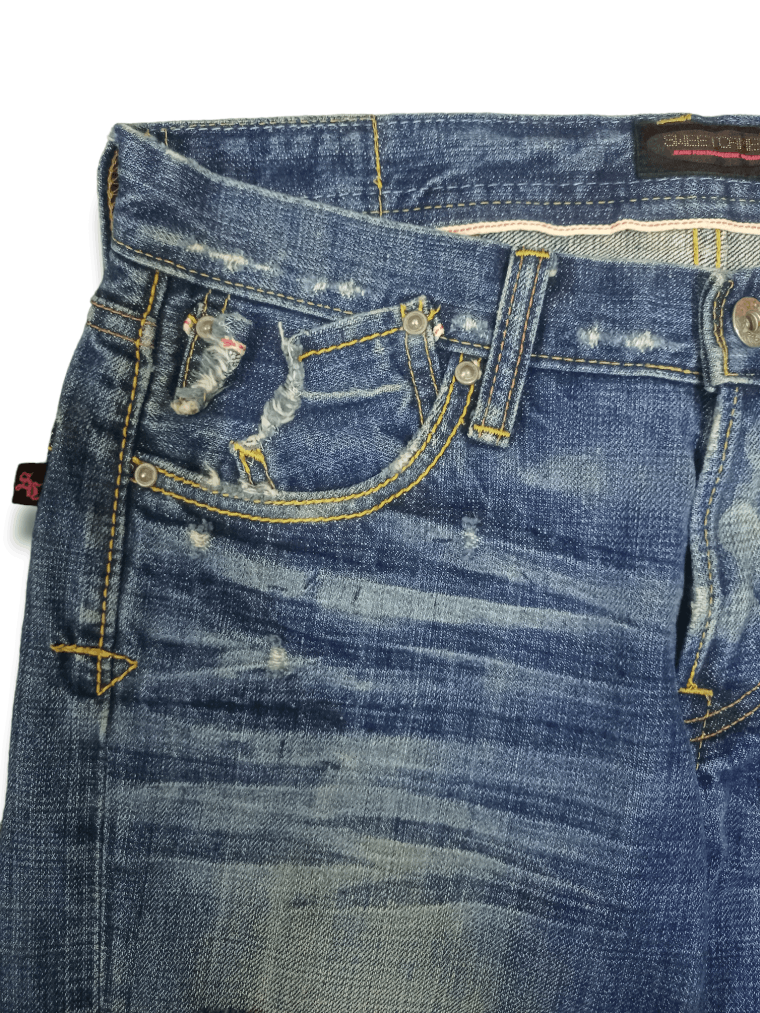 Japanese Brand Vintage Japanese Brand Half Selvedge Blue Wash Flare Jeans Size 30" / US 8 / IT 44 - 4 Thumbnail