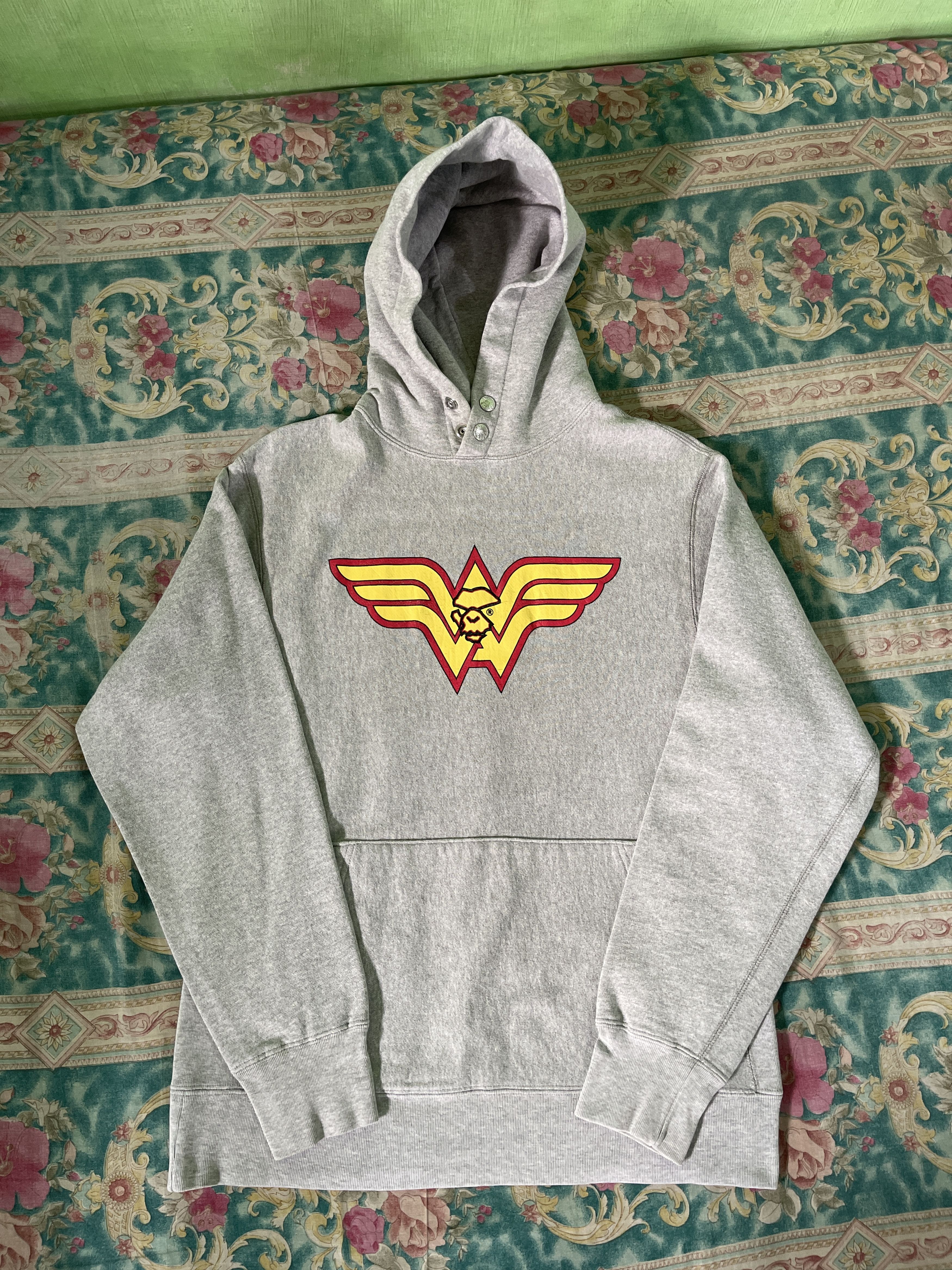 image of 2000’S Bape Wonder Woman Hoodie in Grey, Men's (Size Small)