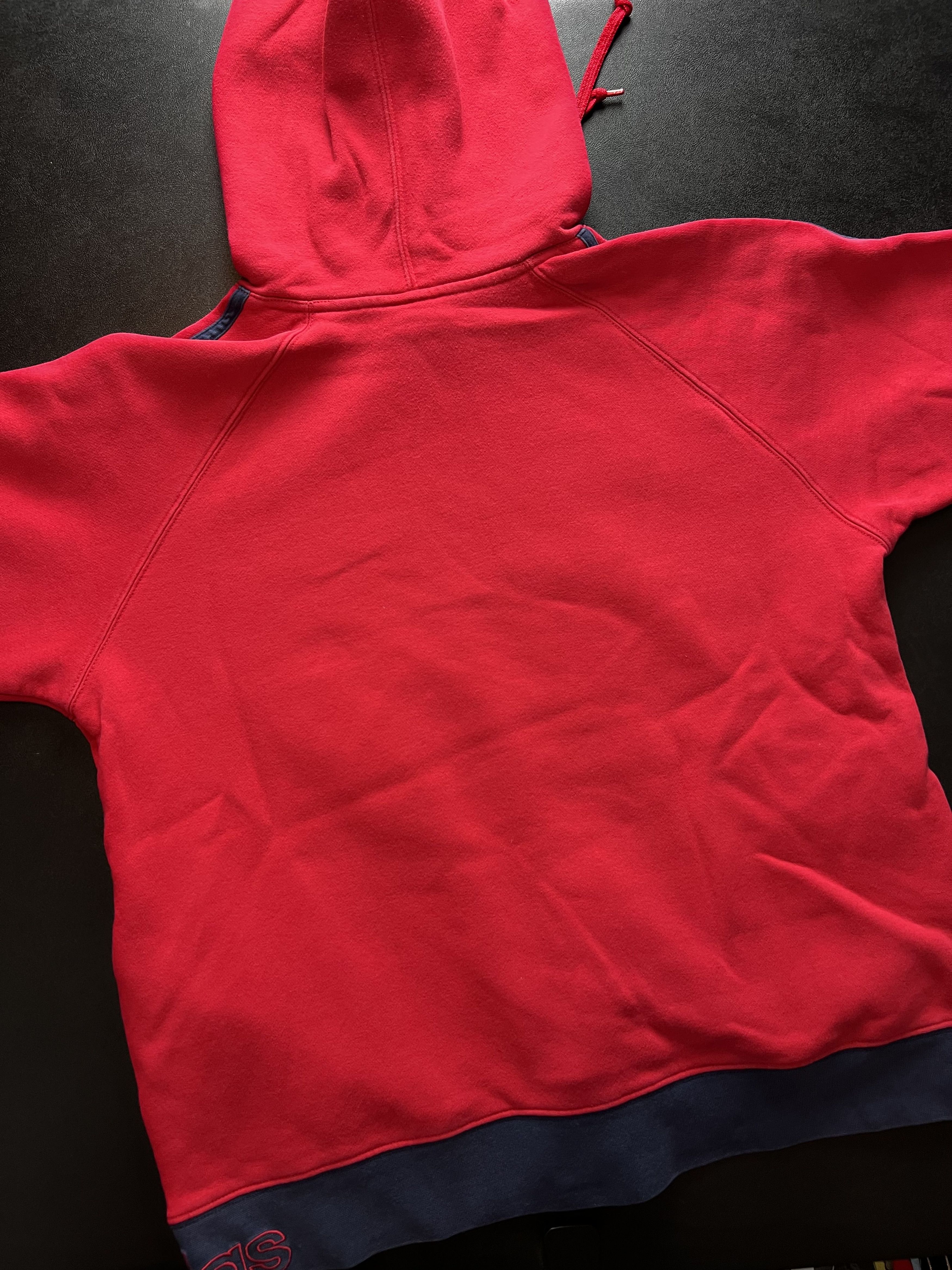 Adidas × Vintage Vintage Adidas Spellout Hoodie Red/Navy Size M / US 6-8 / IT 42-44 - 7 Thumbnail