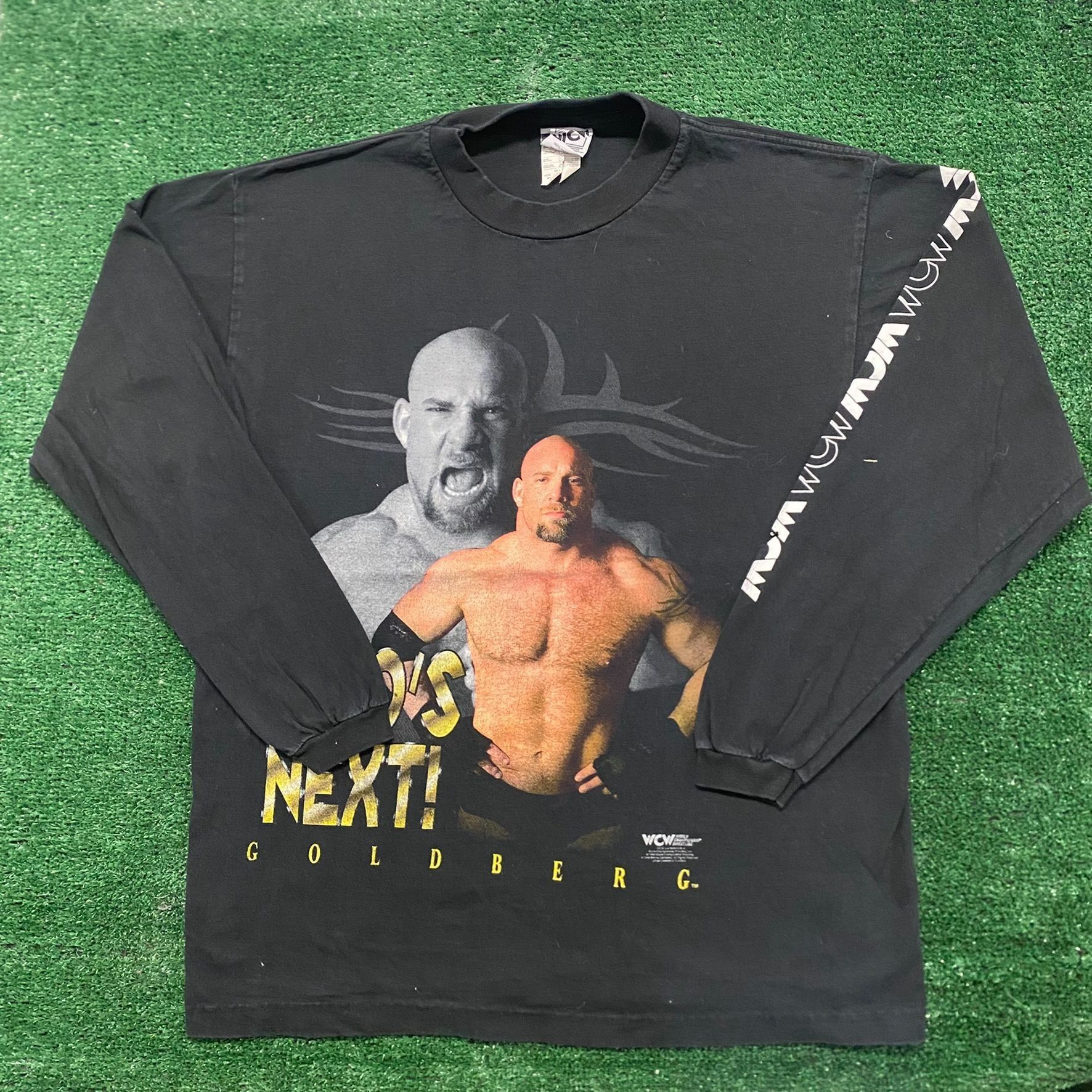 Vintage Vintage 90s Essential WCW Goldberg Wrestling T-Shirt Size US L / EU 52-54 / 3 - 1 Thumbnail