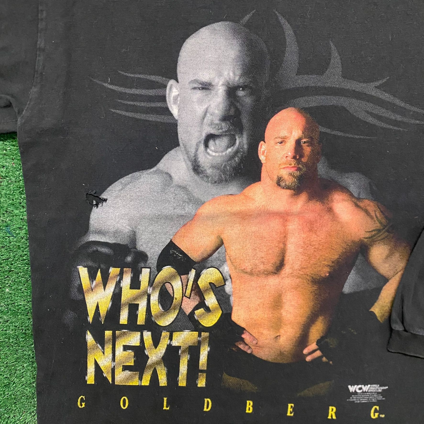 Vintage Vintage 90s Essential WCW Goldberg Wrestling T-Shirt Size US L / EU 52-54 / 3 - 2 Thumbnail