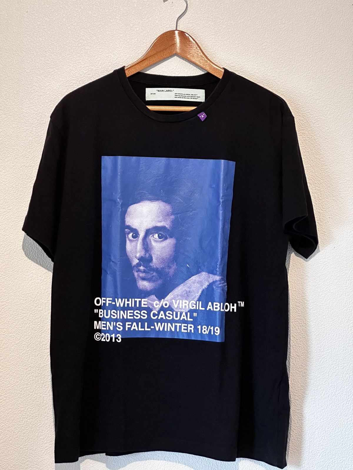 image of Off White Off-White Bernini Tee in Black/Blue, Men's (Size Large)