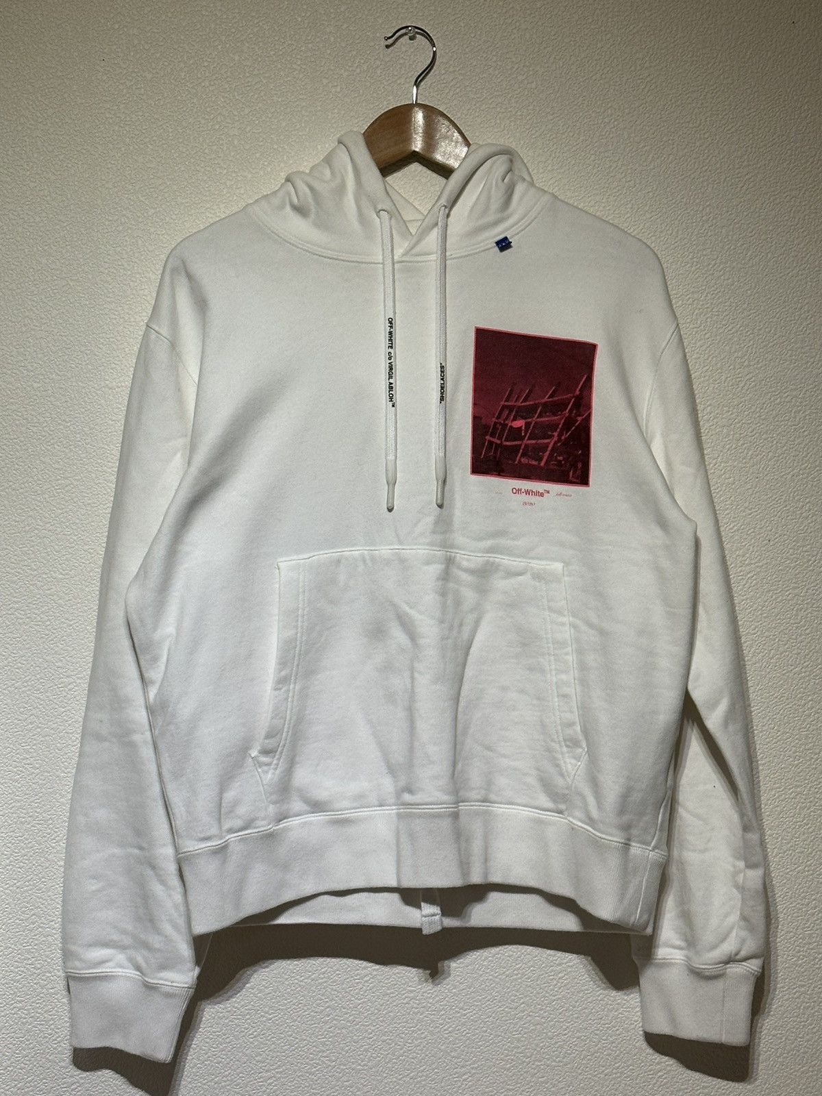 image of Off White Off-White Arrows Hoodie in White/Pink, Men's (Size Medium)
