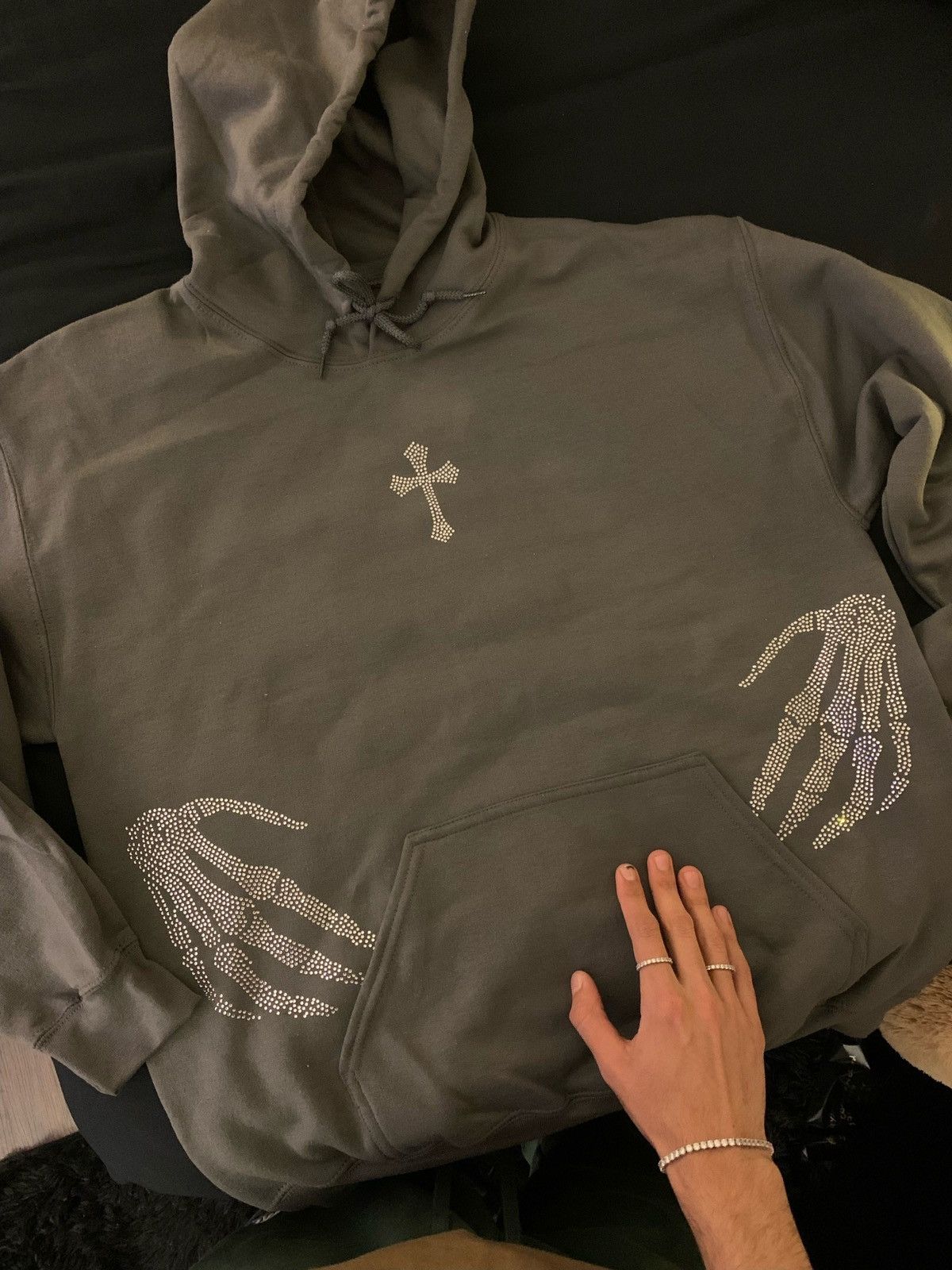 Vintage Rhinestones Skeleton Vintage Hoodie Size US L / EU 52-54 / 3 - 4 Thumbnail