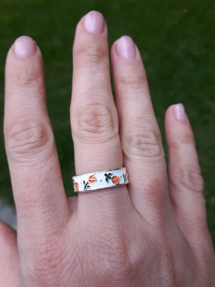 Japanese Brand Creative Handmade Tulip Enamel Heart Ring Size ONE SIZE - 4 Thumbnail