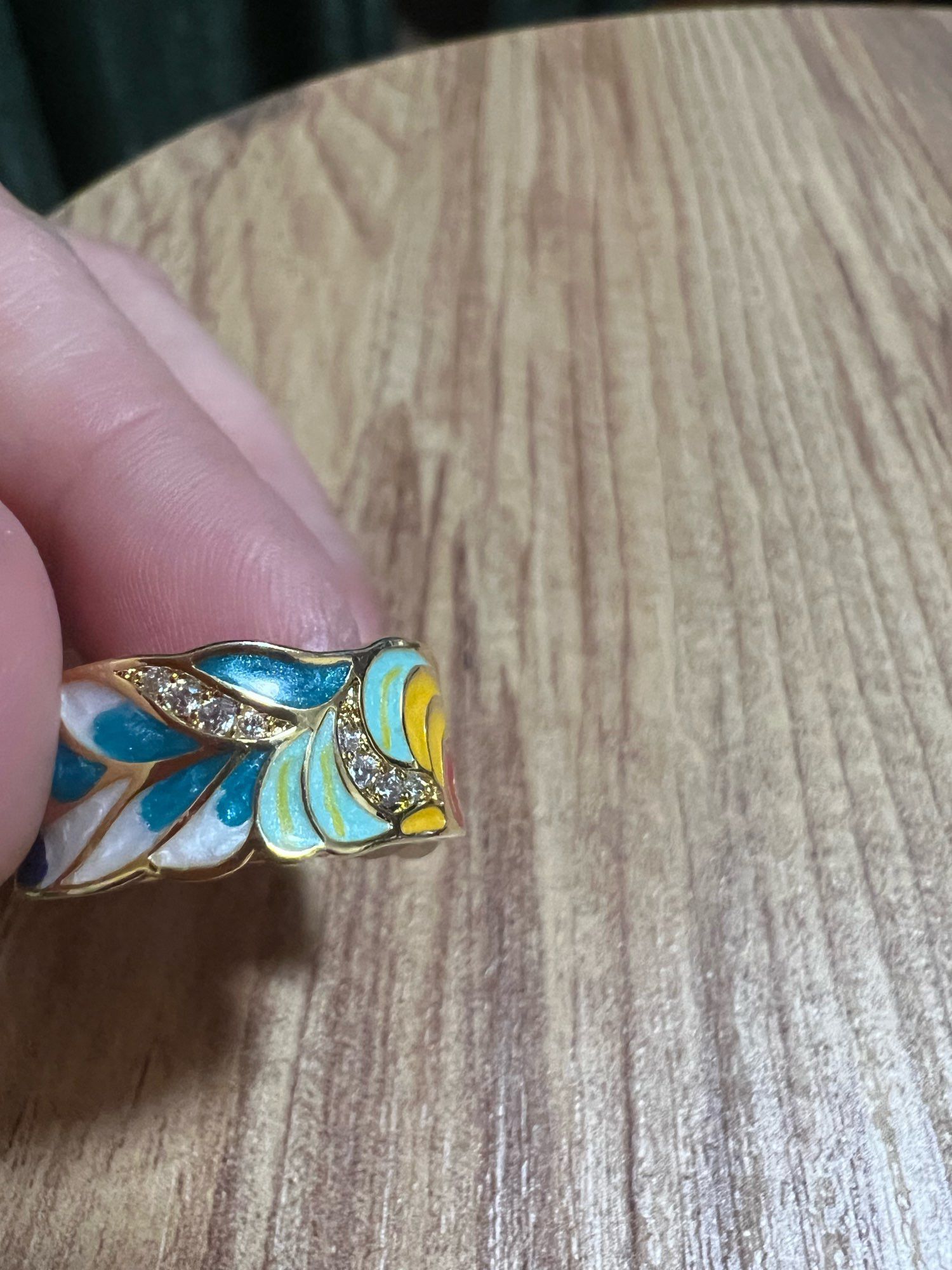 Japanese Brand Golden Color Feather Ring Size ONE SIZE - 5 Thumbnail
