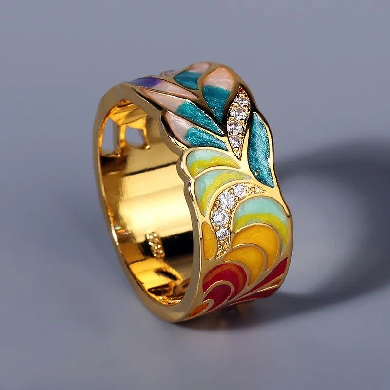 Japanese Brand Golden Color Feather Ring Size ONE SIZE - 2 Thumbnail