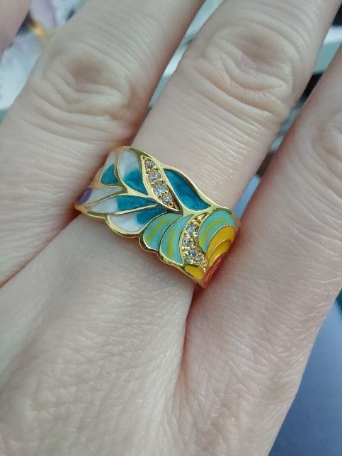 Japanese Brand Golden Color Feather Ring Size ONE SIZE - 1 Thumbnail