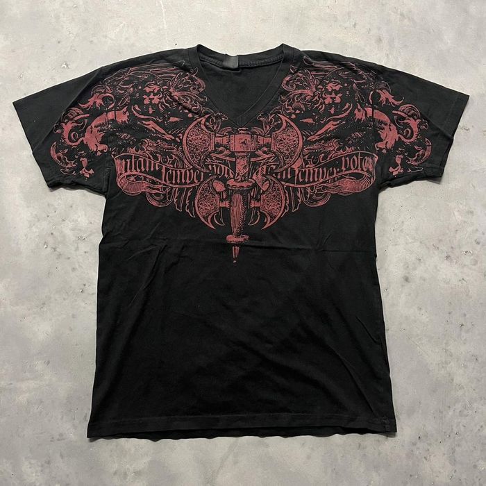 Affliction Puppet Master T-Shirt - Black, Slim Fit, Y2K MMA Style (S-3XL)
