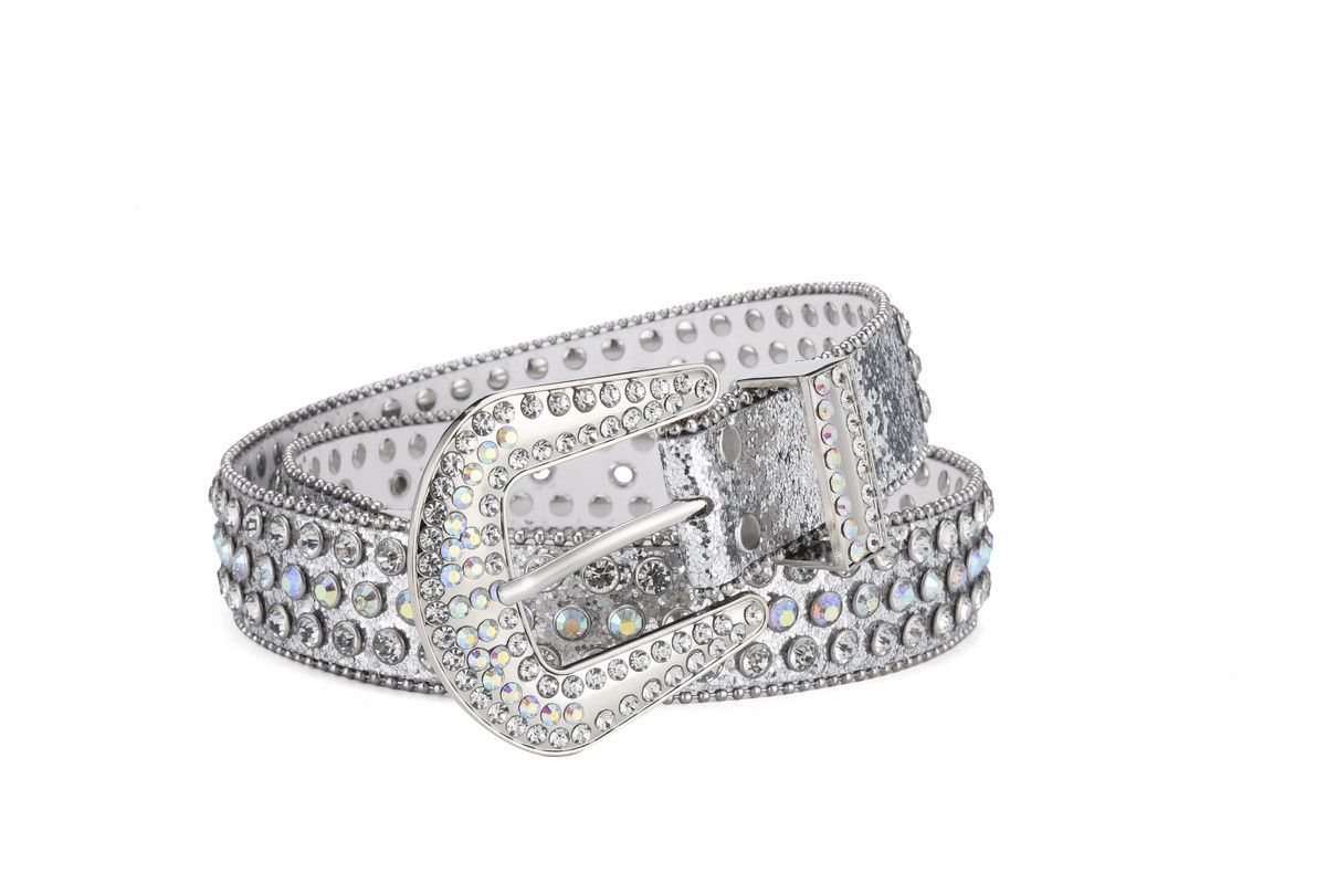 Other Streetwear Belt Shiny Western Style Leather with Rivets Y2K Size ONE SIZE - 1 Thumbnail