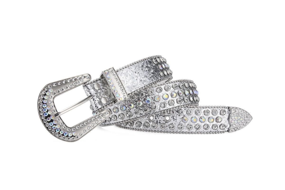 Other Streetwear Belt Shiny Western Style Leather with Rivets Y2K Size ONE SIZE - 6 Thumbnail