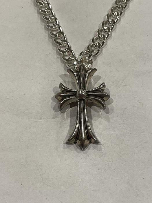 Chrome Hearts Chrome Hearts Large Cross Pendant Cuban Link Chain ...