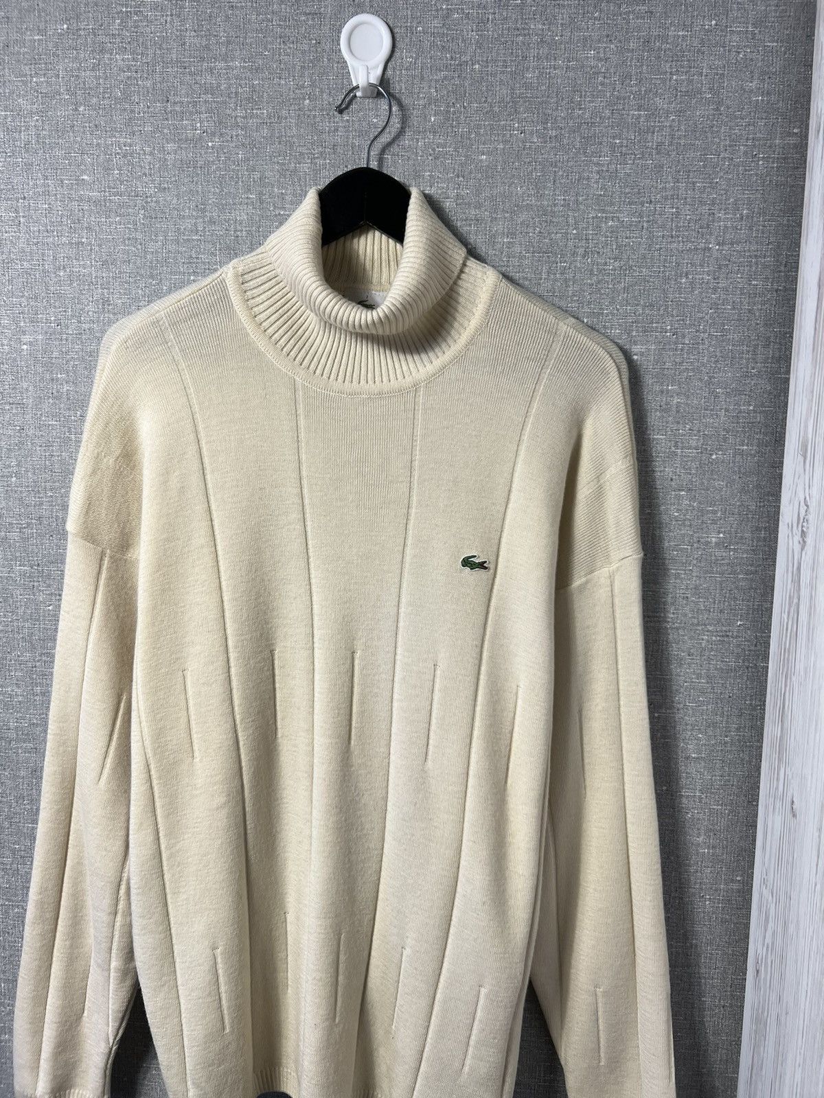 Lacoste × Vintage Rare Vintage Lacoste Pure New Wool Turtleneck Knit Sweater Size US XL / EU 56 / 4 - 2 Thumbnail