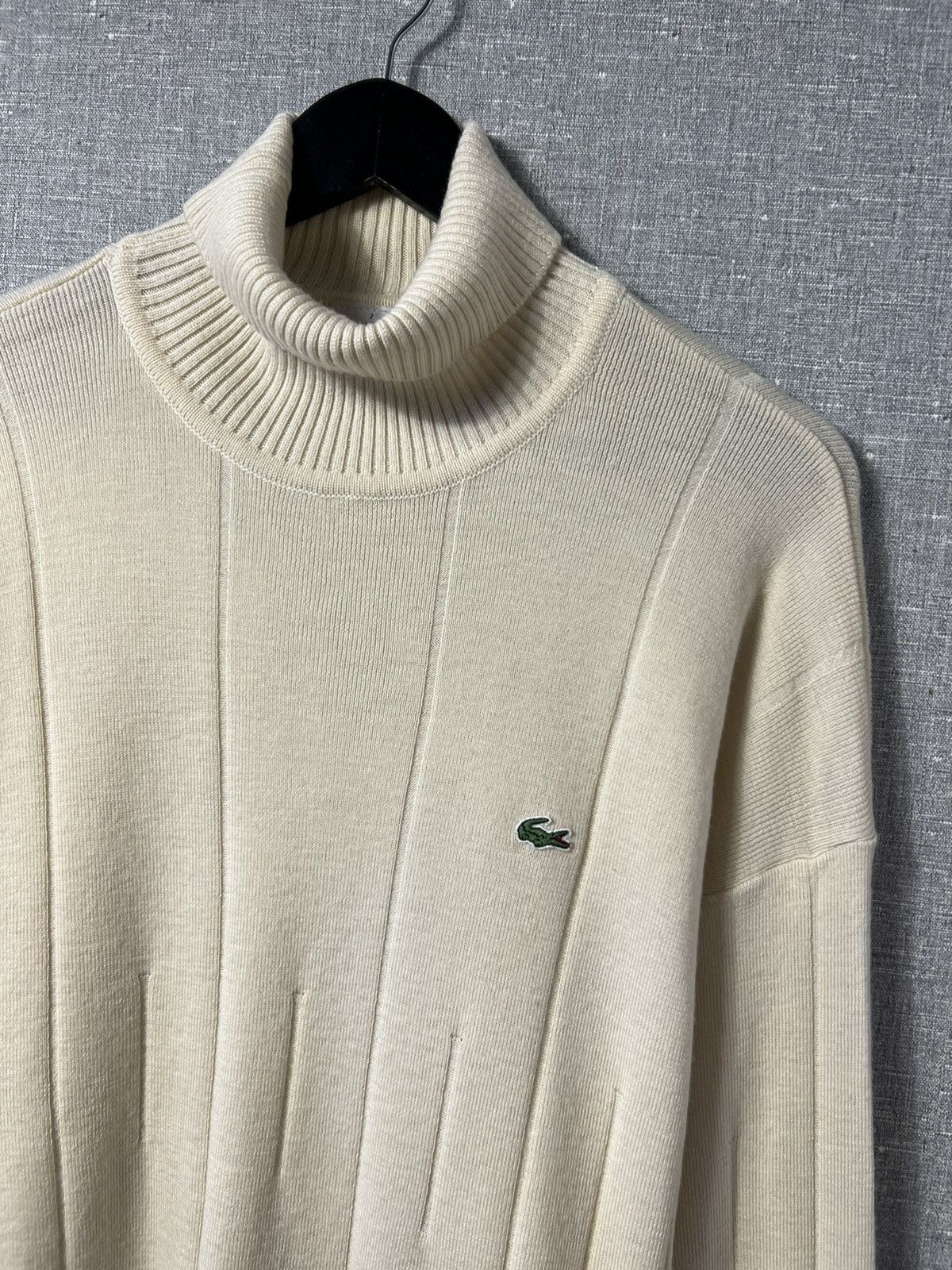 Lacoste × Vintage Rare Vintage Lacoste Pure New Wool Turtleneck Knit Sweater Size US XL / EU 56 / 4 - 5 Thumbnail