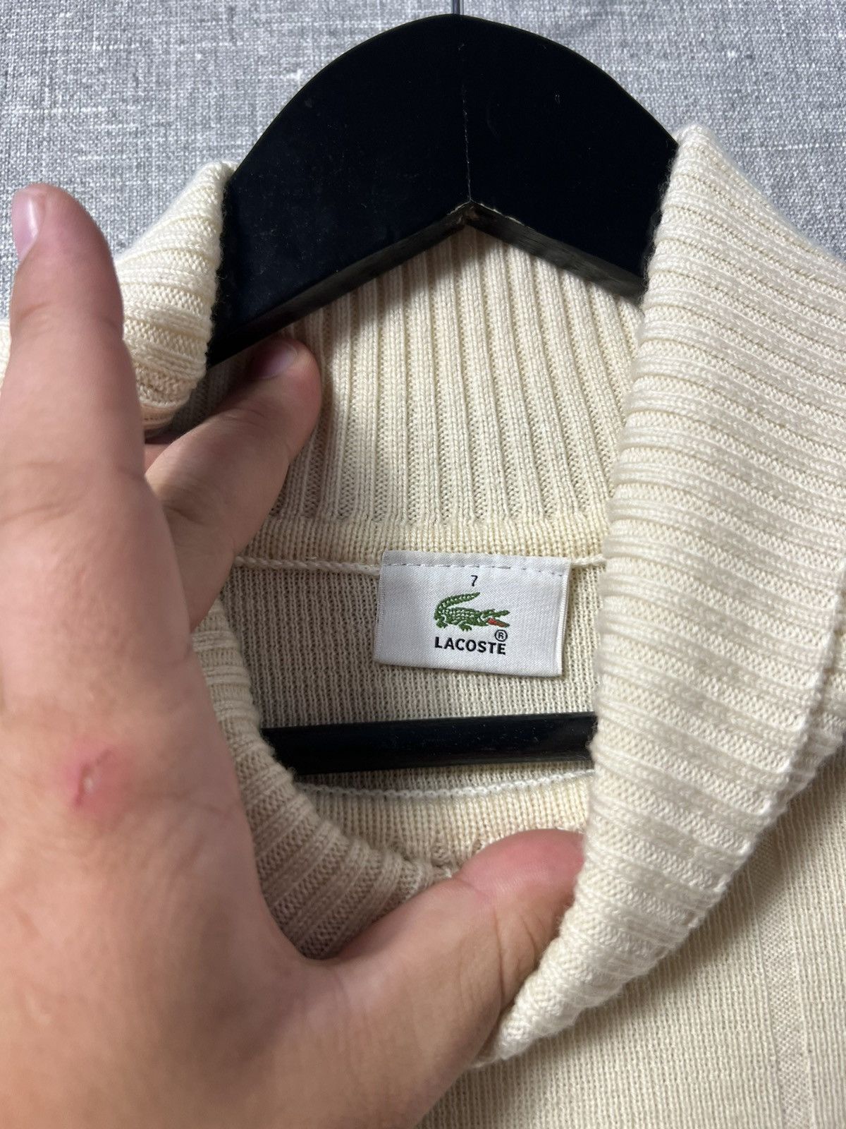 Lacoste × Vintage Rare Vintage Lacoste Pure New Wool Turtleneck Knit Sweater Size US XL / EU 56 / 4 - 10 Thumbnail
