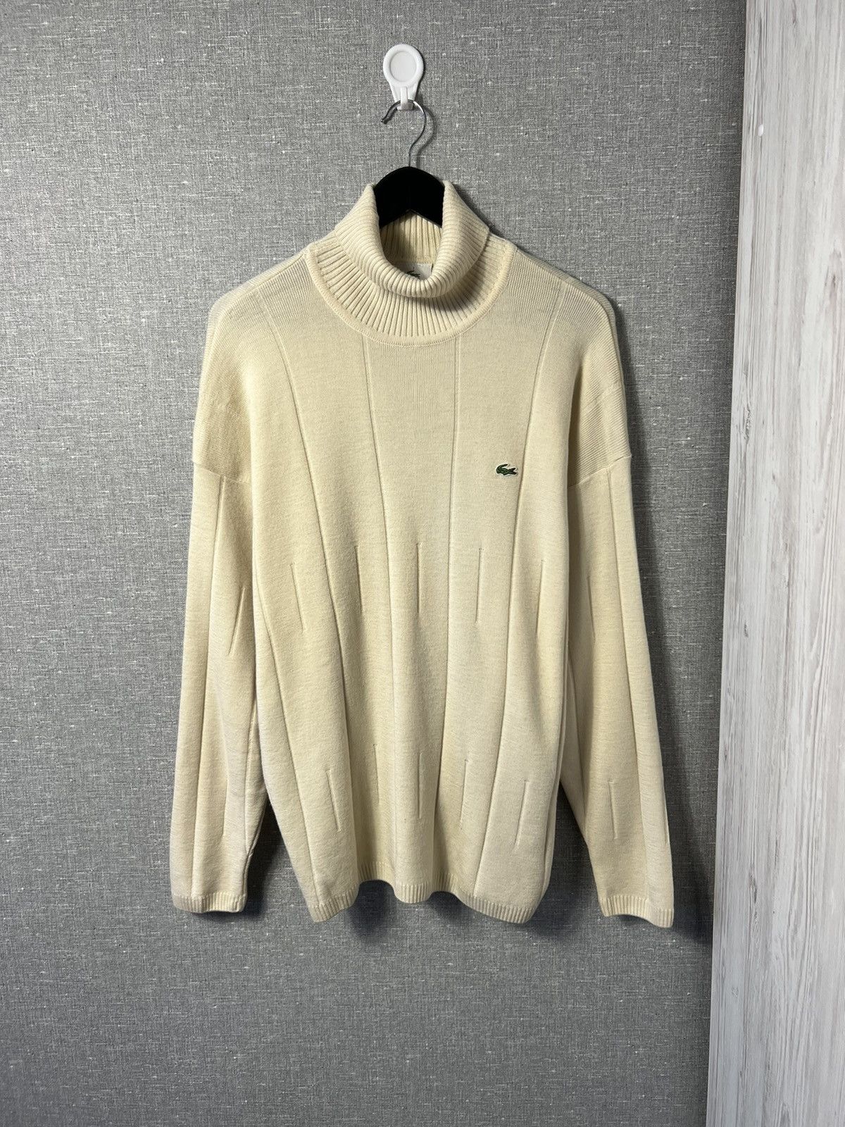 Lacoste × Vintage Rare Vintage Lacoste Pure New Wool Turtleneck Knit Sweater Size US XL / EU 56 / 4 - 1 Thumbnail
