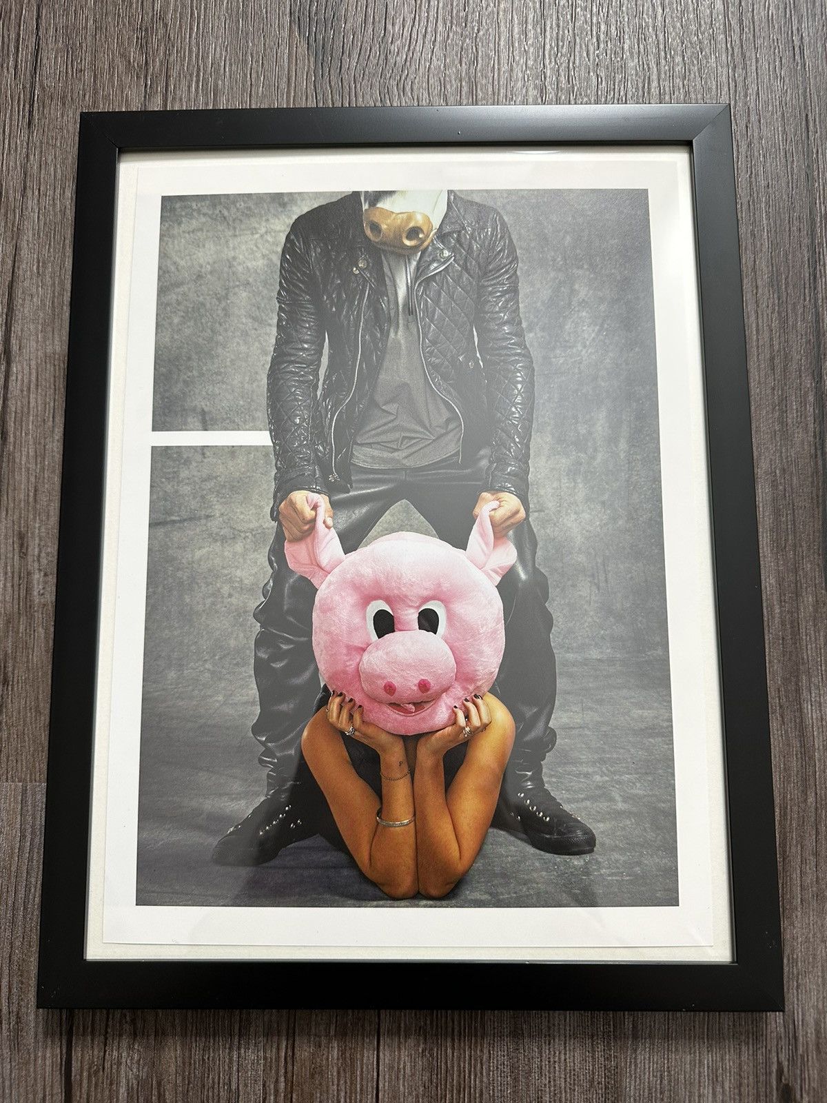Pre-owned Chrome Hearts Pig Fucker 9x12 Framed Poster In Black