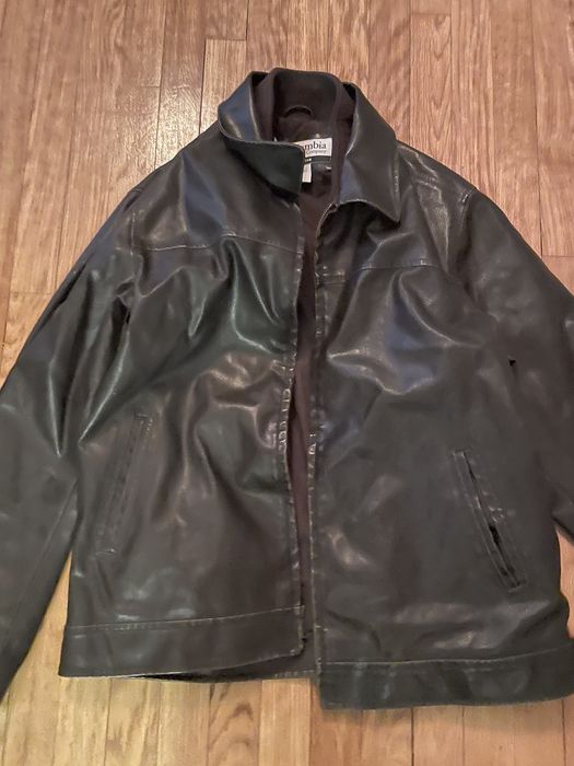 Columbia Black Leather Columbia Jacket | Grailed