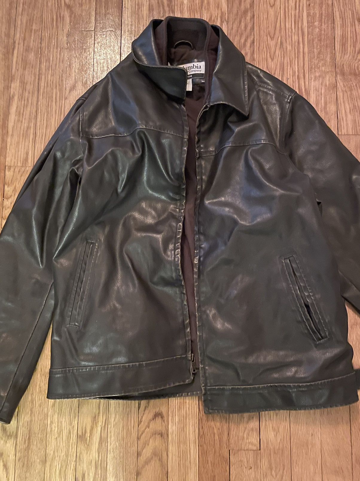 Columbia Black Leather Columbia Jacket | Grailed