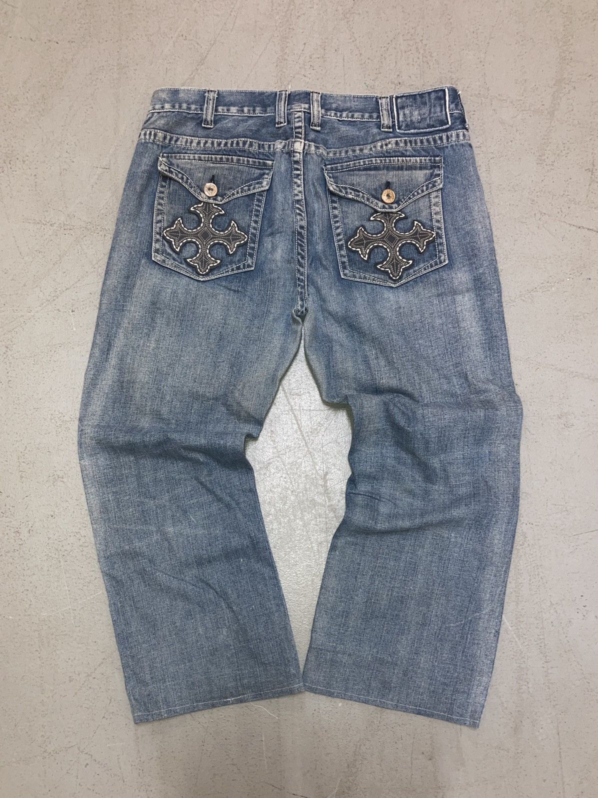 Vintage Crazy Y2K Affliction Style Baggy Flare Jeans Southpole | Grailed