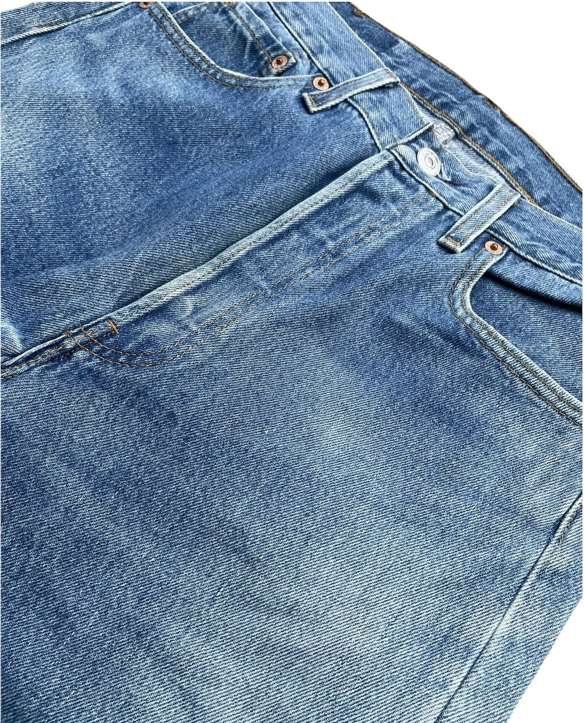 Le Grande Bleu (L.G.B.) Vintage Levis 501xx Usa 1993 Single R Aging Wash Denim Size US 29 - 4 Thumbnail