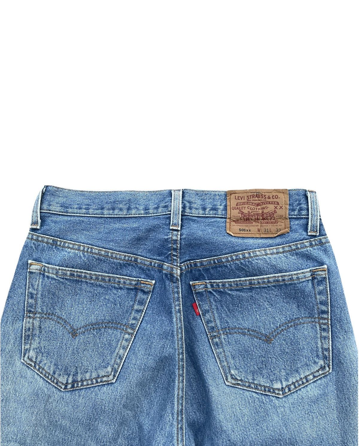 Le Grande Bleu (L.G.B.) Vintage Levis 501xx Usa 1993 Single R Aging Wash Denim Size US 29 - 8 Thumbnail