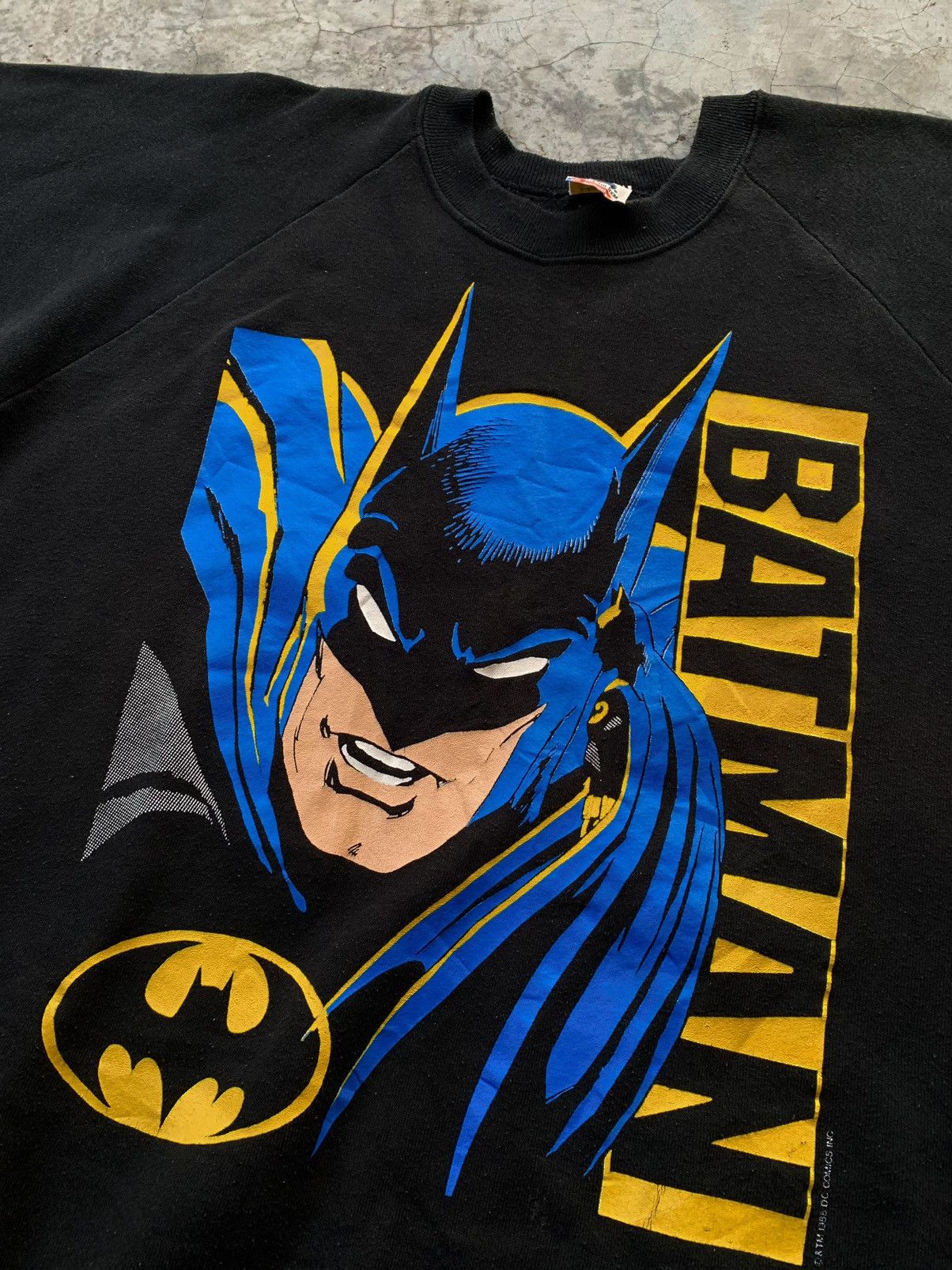 Vintage Crazy Vintage 80's Batman Big Face Sweatshirt Size US XL / EU 56 / 4 - 3 Thumbnail