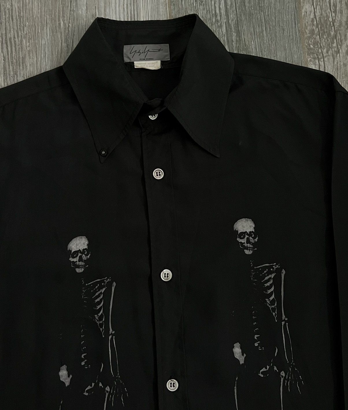 Yohji Yamamoto AW1994 Yohji Yamamoto Sample Skeleton Skull Button Up Shirt Size US L / EU 52-54 / 3 - 3 Thumbnail