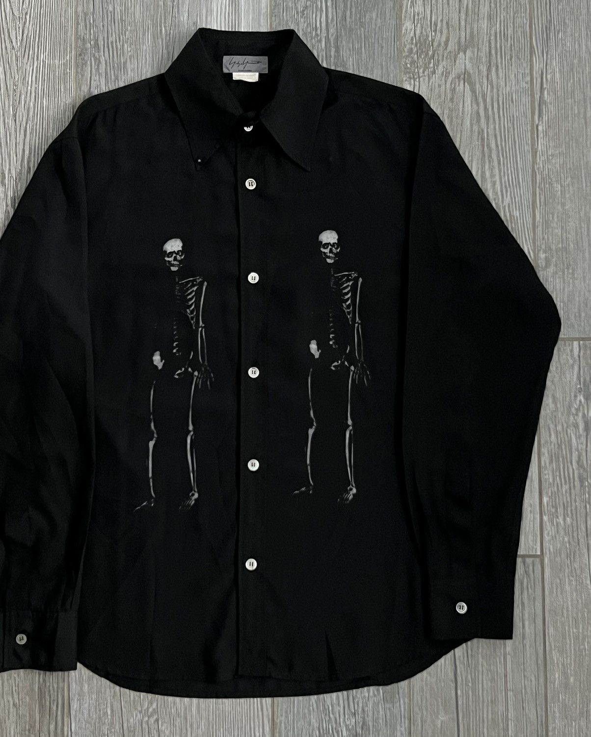 Yohji Yamamoto AW1994 Yohji Yamamoto Sample Skeleton Skull Button Up Shirt Size US L / EU 52-54 / 3 - 2 Thumbnail