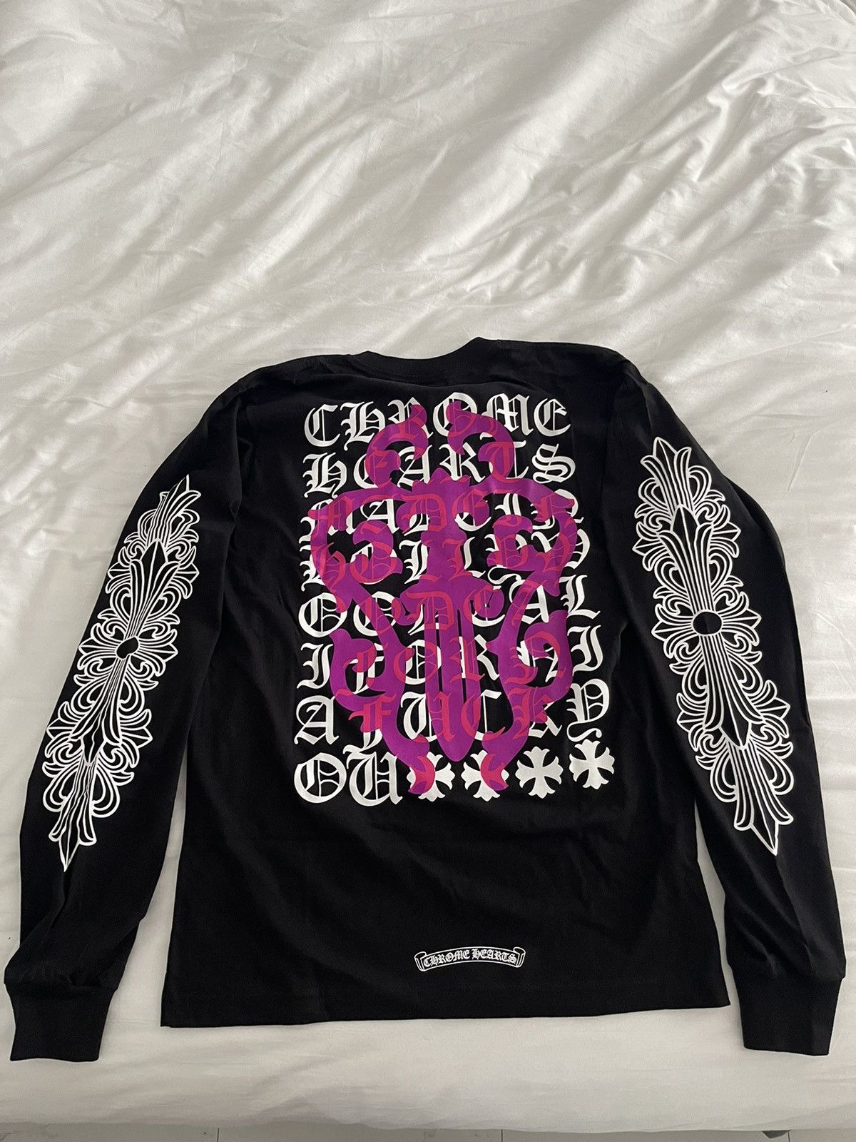 Chrome Hearts Chrome Hearts Dagger Fuck You Long Sleeve T-Shirt Black/Pink