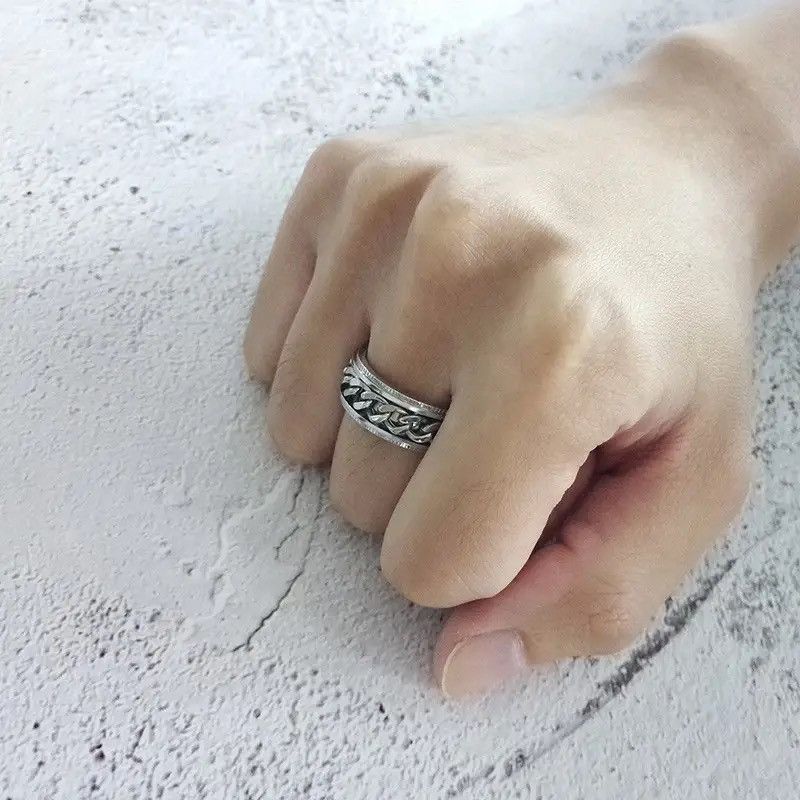 Jewelry Spinner Chain Unique Mens Womens Ring Size ONE SIZE - 2 Thumbnail