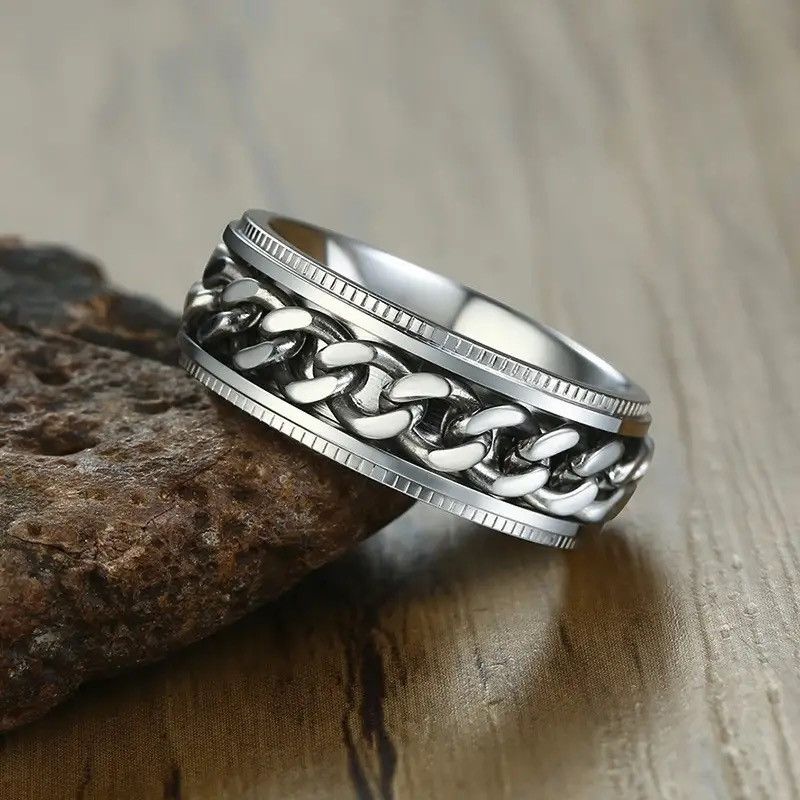 Jewelry Spinner Chain Unique Mens Womens Ring Size ONE SIZE - 1 Thumbnail