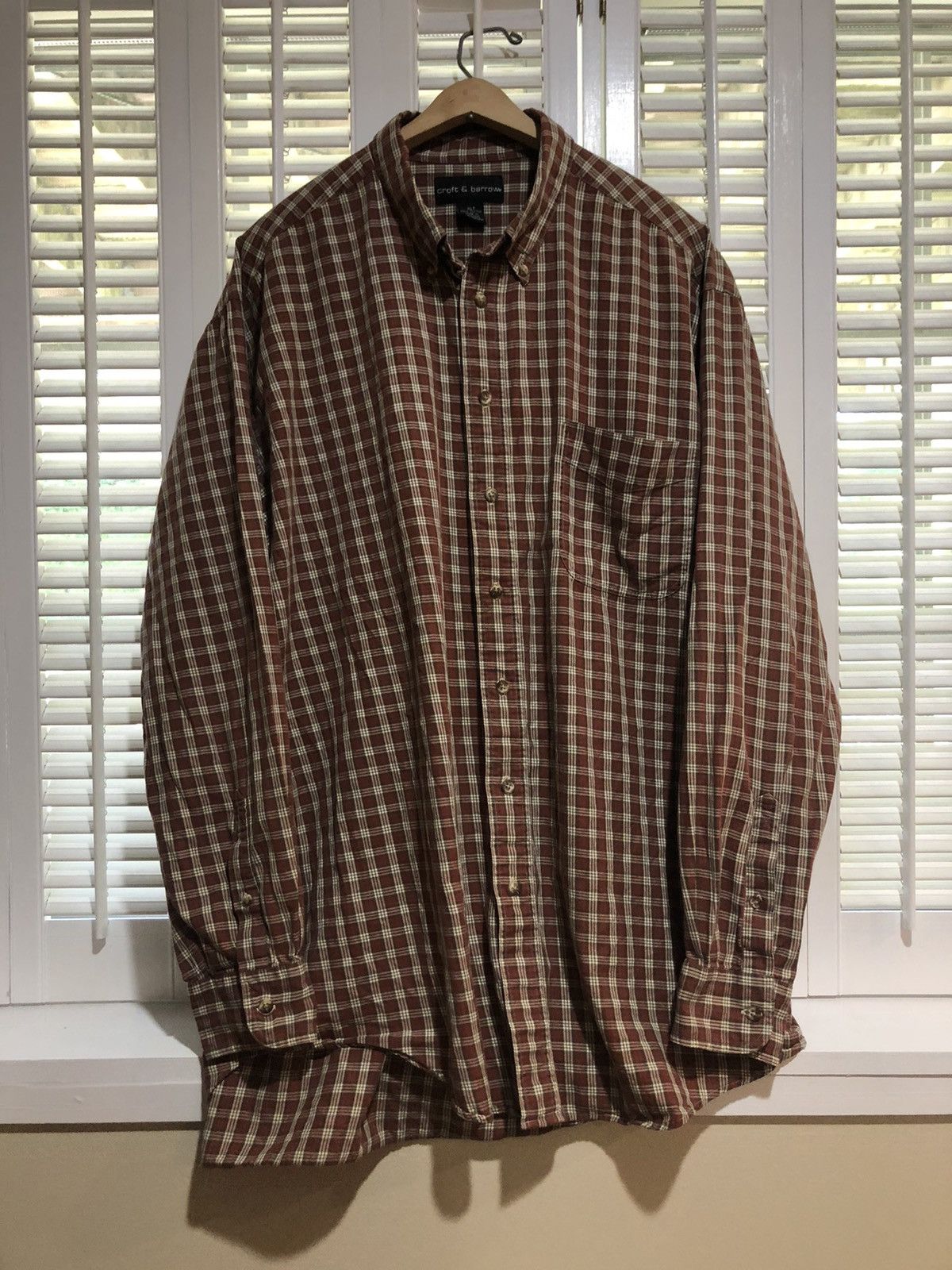 Croft & Barrow × Vintage Brown 90s Cotton Flannel Size US XL / EU 56 / 4 - 1 Thumbnail