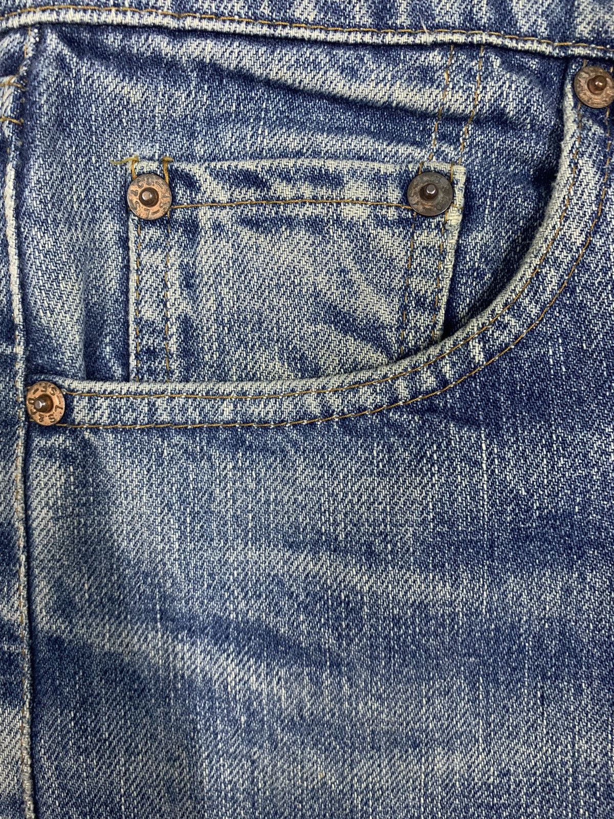 Levi's Vintage 90s Levis 503 Whiskers Blue Wash Ankle Jeans Size US 29 - 6 Thumbnail