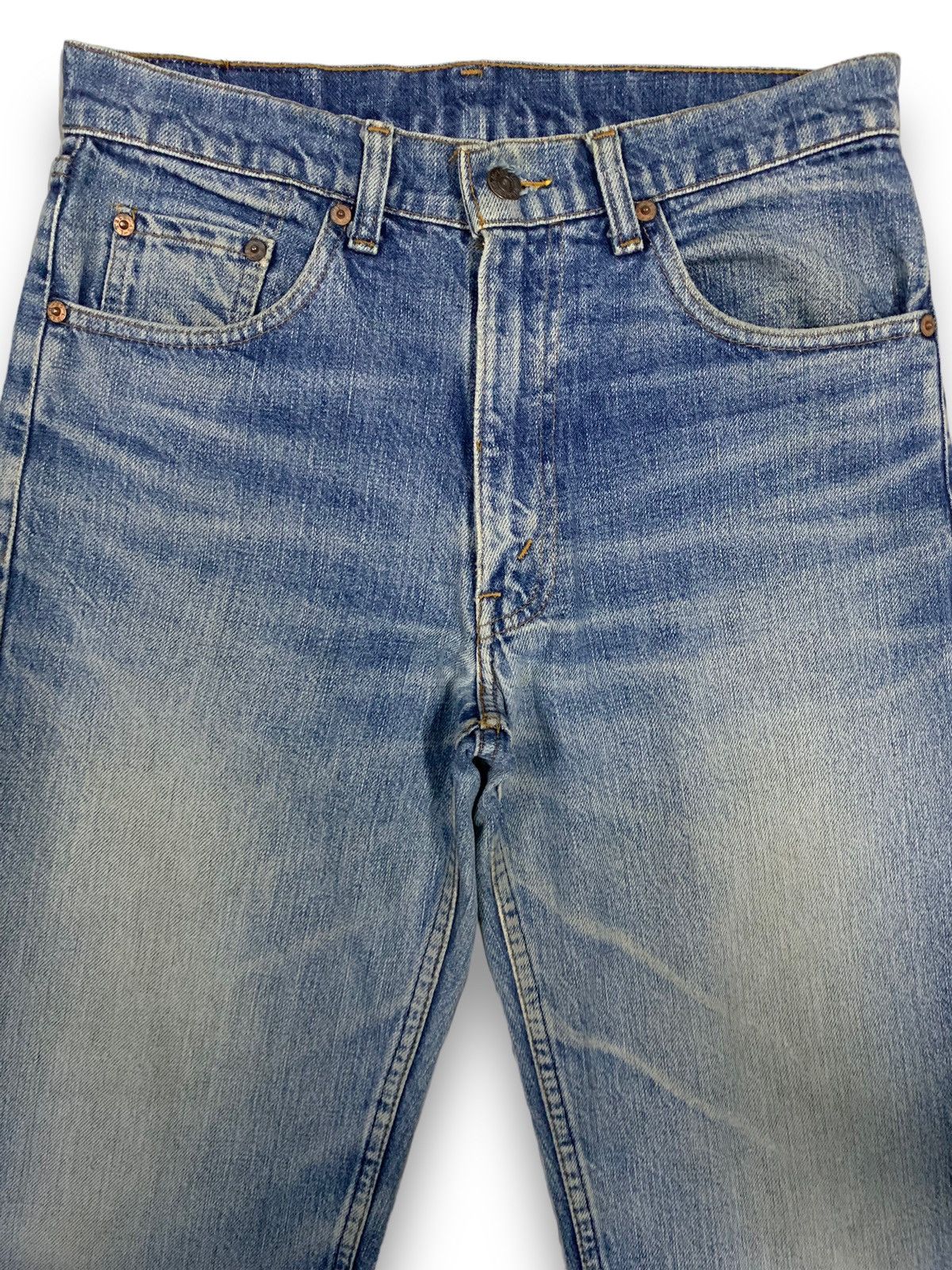 Levi's Vintage 90s Levis 503 Whiskers Blue Wash Ankle Jeans Size US 29 - 3 Thumbnail