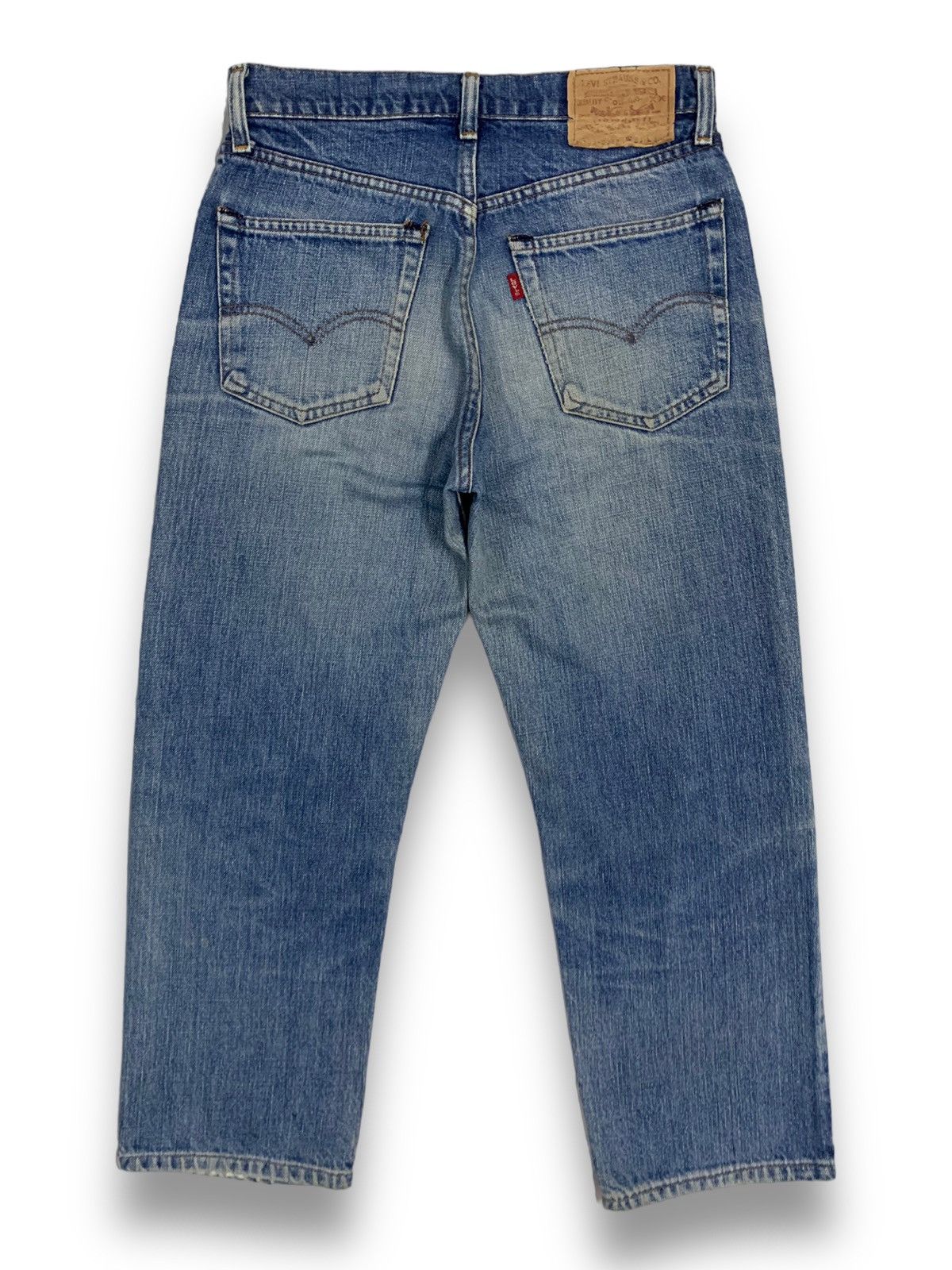 Levi's Vintage 90s Levis 503 Whiskers Blue Wash Ankle Jeans Size US 29 - 2 Thumbnail
