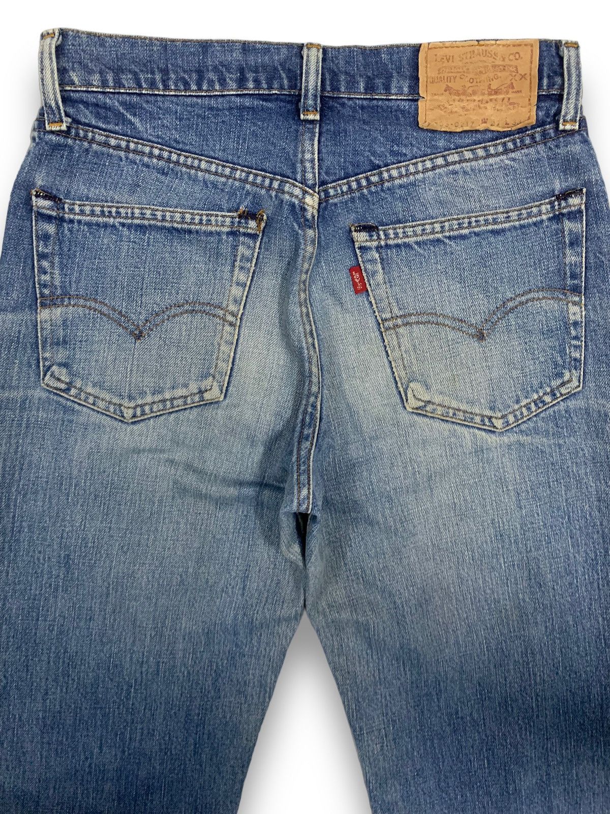 Levi's Vintage 90s Levis 503 Whiskers Blue Wash Ankle Jeans Size US 29 - 10 Thumbnail