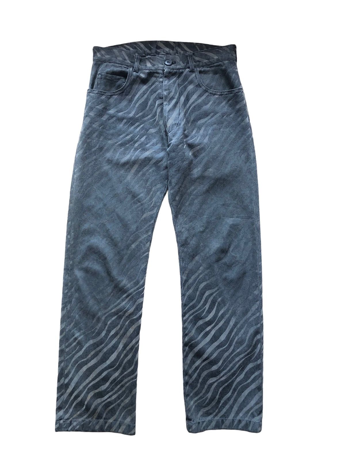 Katharine Hamnett London 1990s Katharine Hamnett Zebra Velvet Print Jeans Size US 29 - 1 Thumbnail