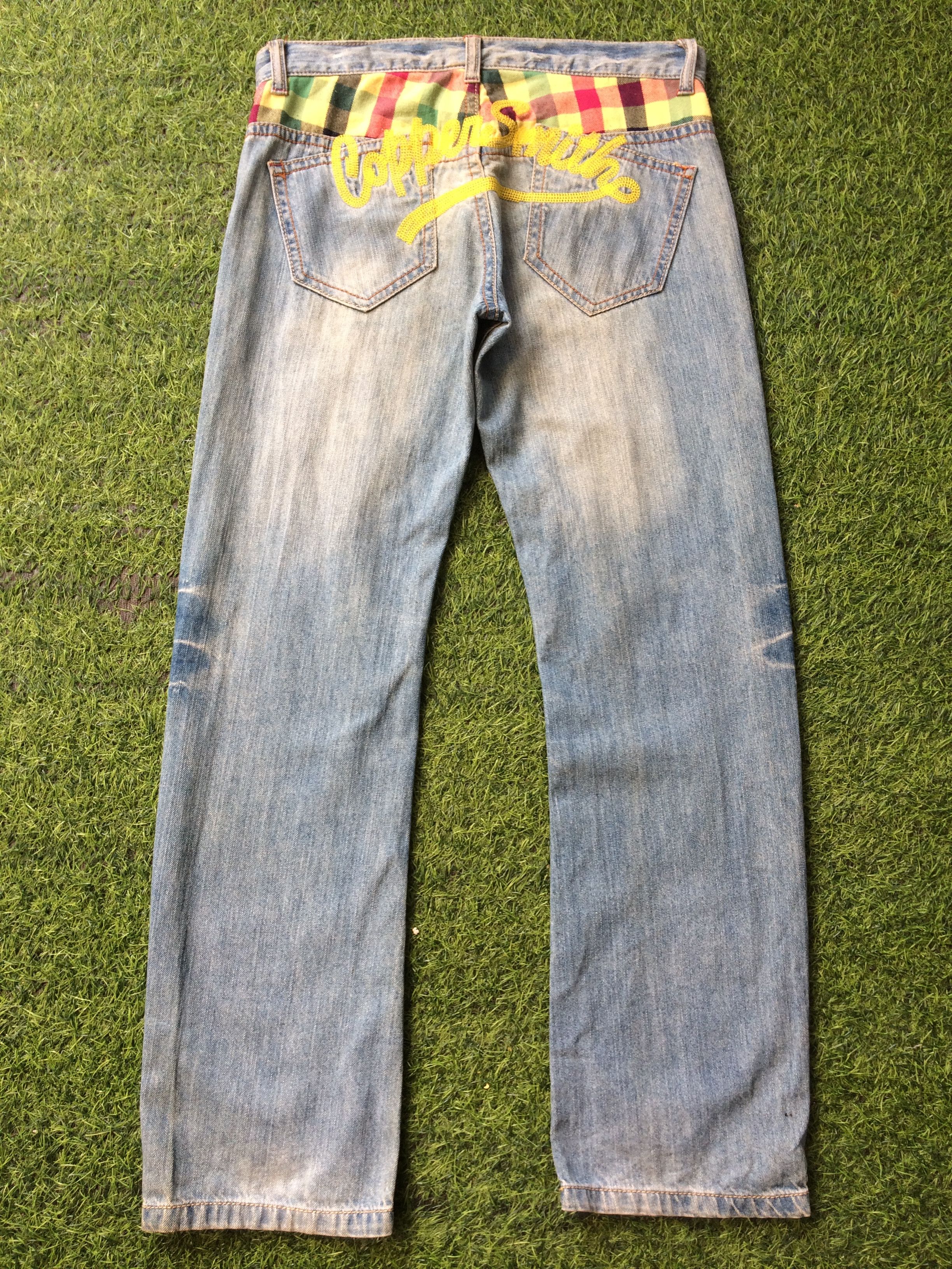 Japanese Brand Japan Spell Out Embroidered Distressed Jeans #D-481 Size US 31 - 2 Thumbnail
