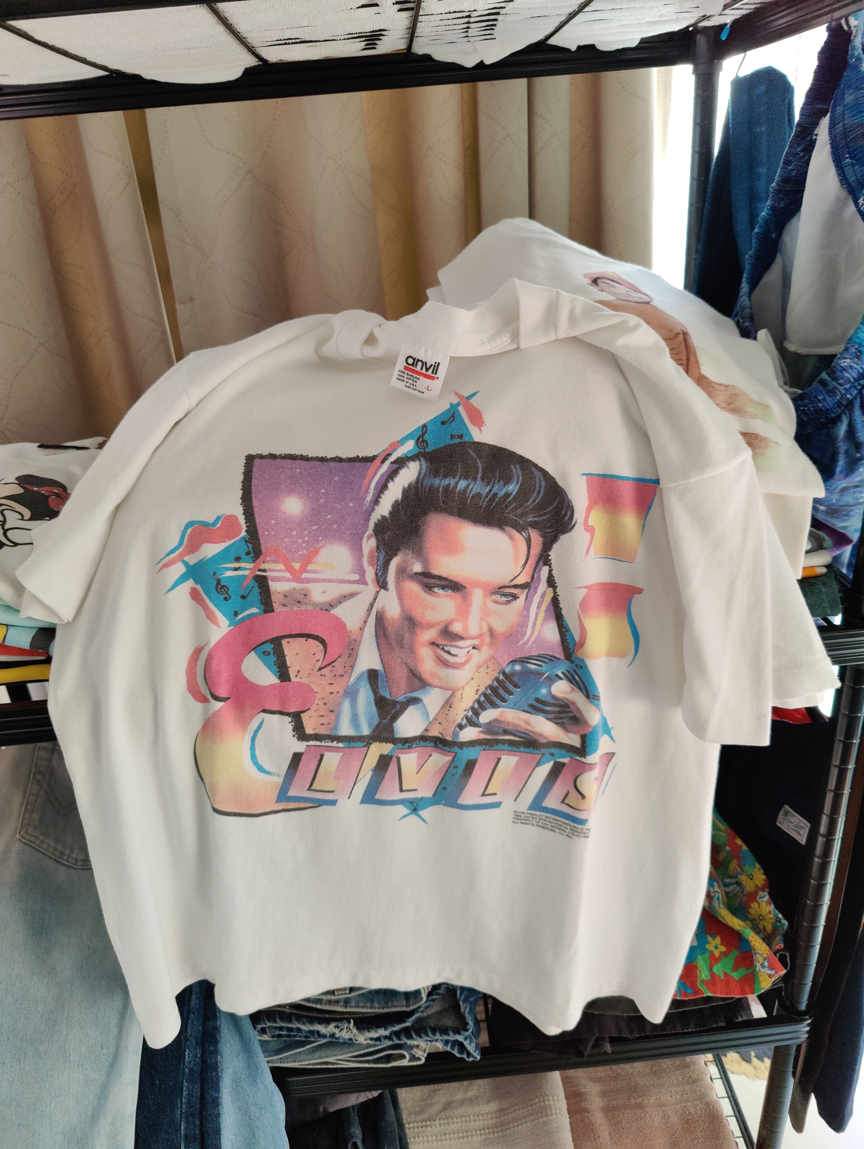 Anvil × Band Tees × Vintage vtg90s - 1992 Elvis Presley Size US L / EU 52-54 / 3 - 1 Thumbnail