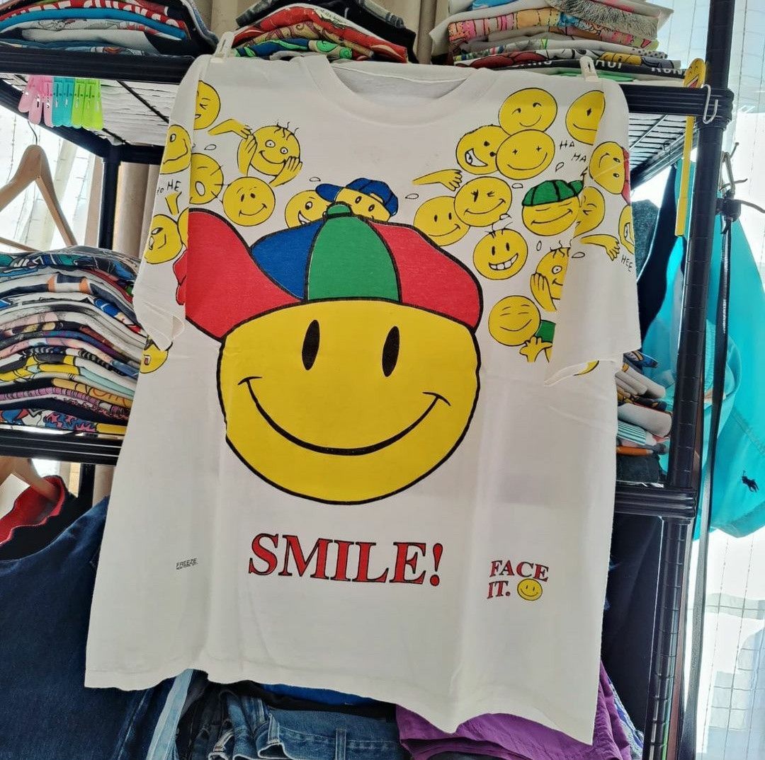 Vintage vtg90s - Smiley Big Face 🙃🙂🙃 Size US XXL / EU 58 / 5 - 8 Thumbnail