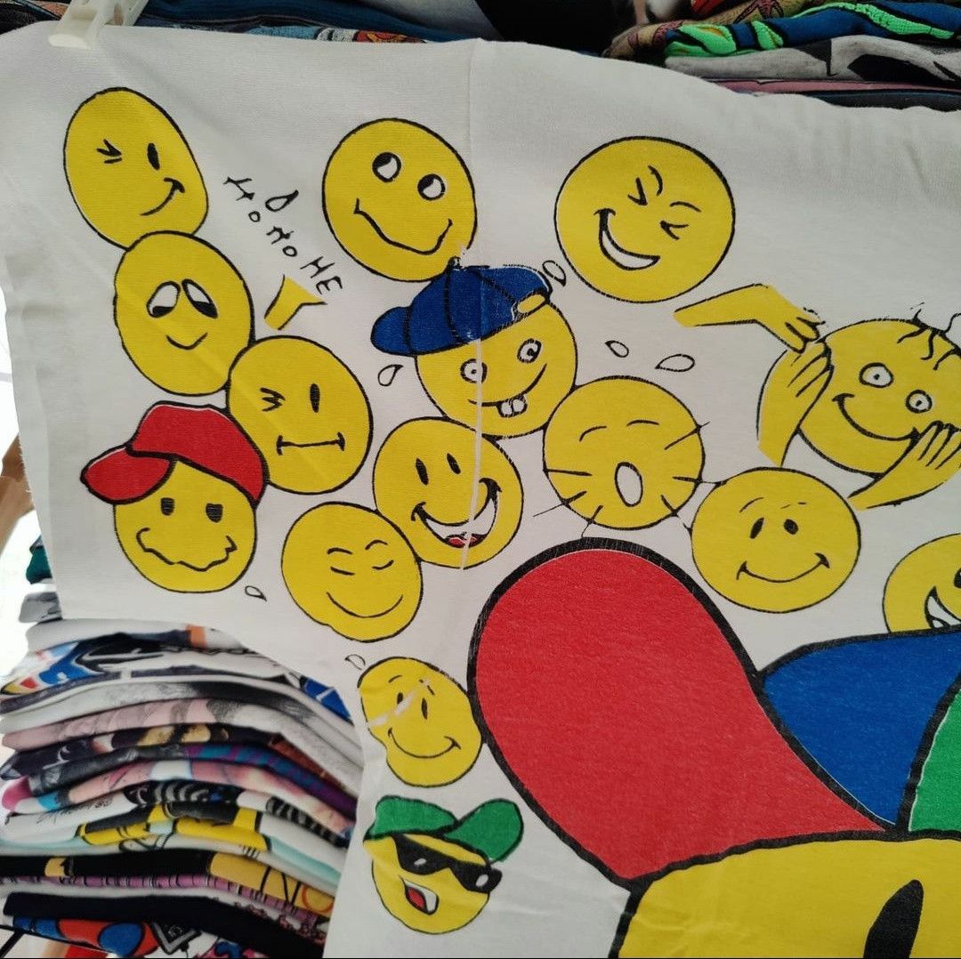 Vintage vtg90s - Smiley Big Face 🙃🙂🙃 Size US XXL / EU 58 / 5 - 4 Thumbnail