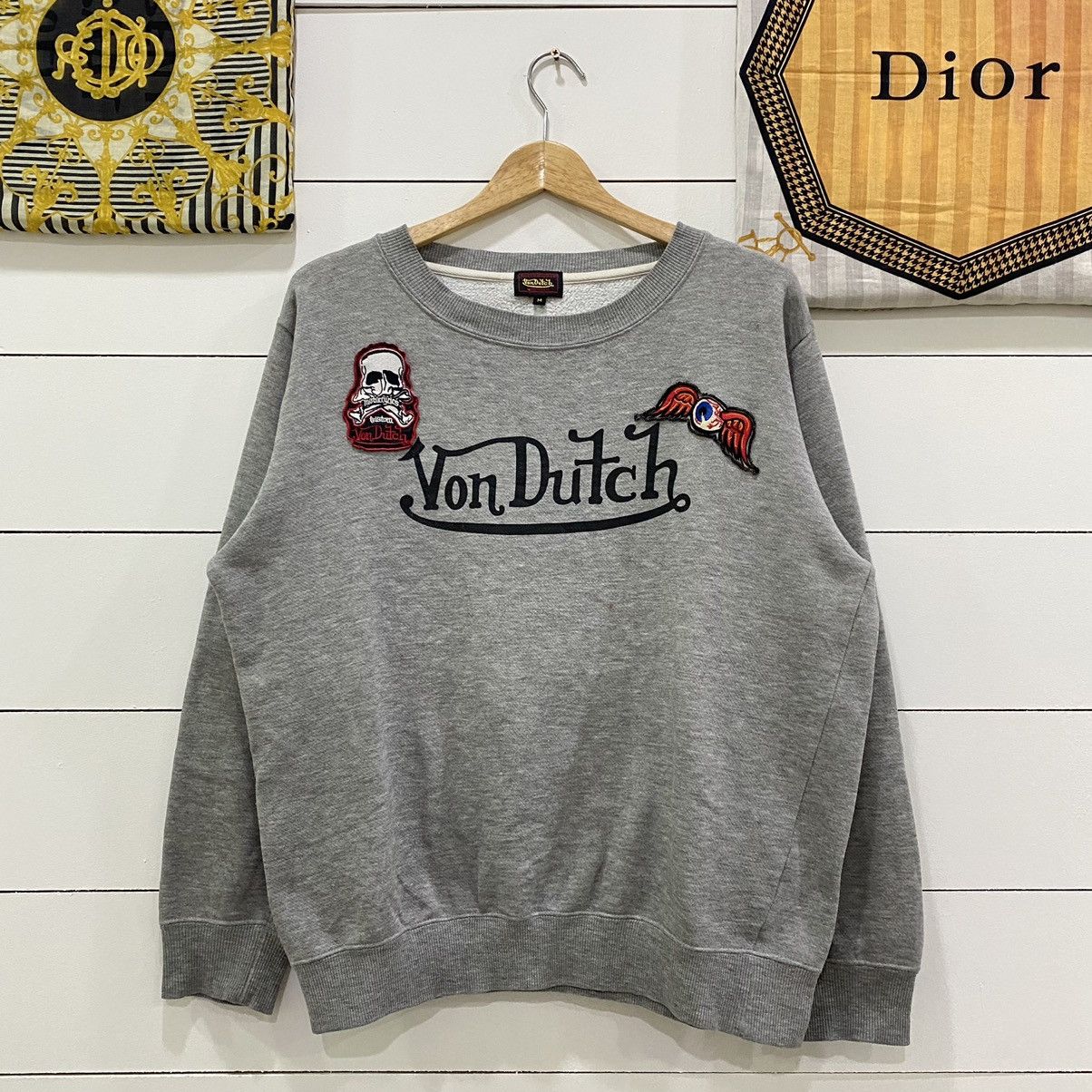 Japanese Brand × Vintage × Von Dutch Vintage Von Dutch Spell Out Big Logo Sweatshirt Size US M / EU 48-50 / 2 - 1 Thumbnail